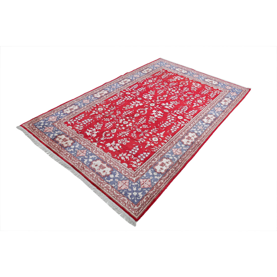 Alfombra de seda tradicional Hereke Art anudada a mano - 5'0'' x 7'9''