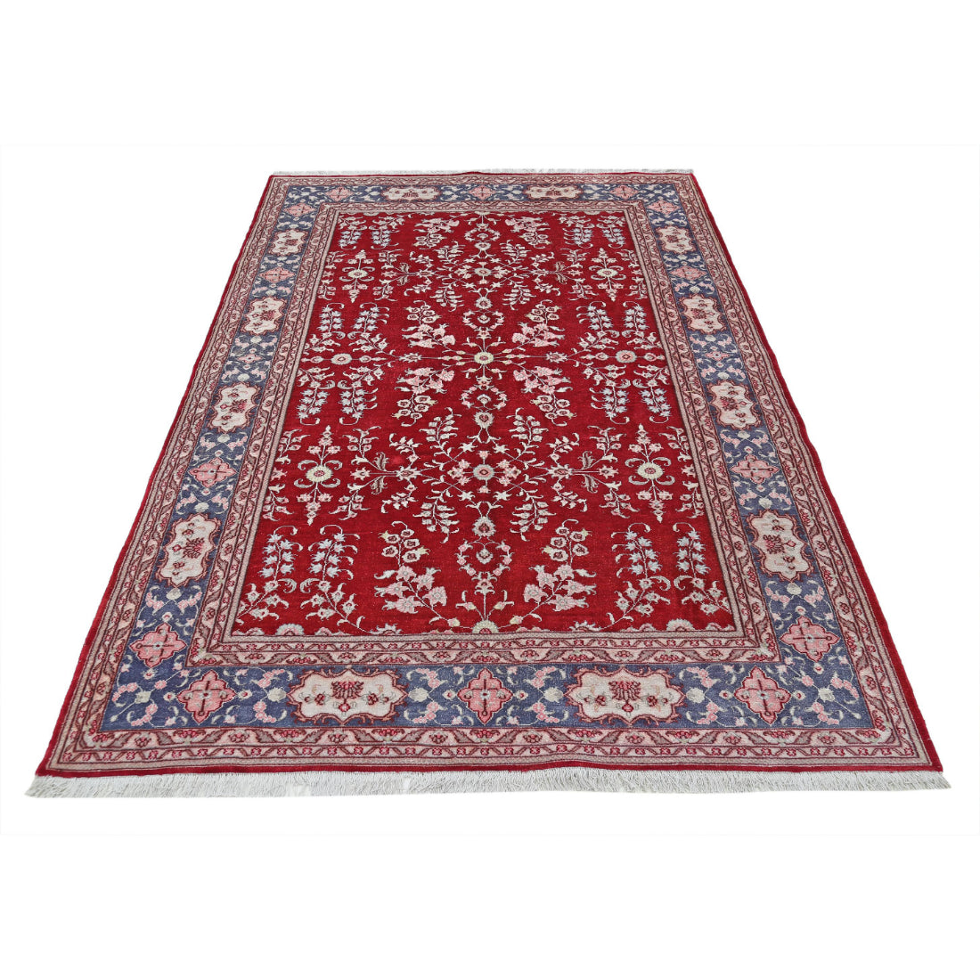 Alfombra de seda tradicional Hereke Art anudada a mano - 5'0'' x 7'9''