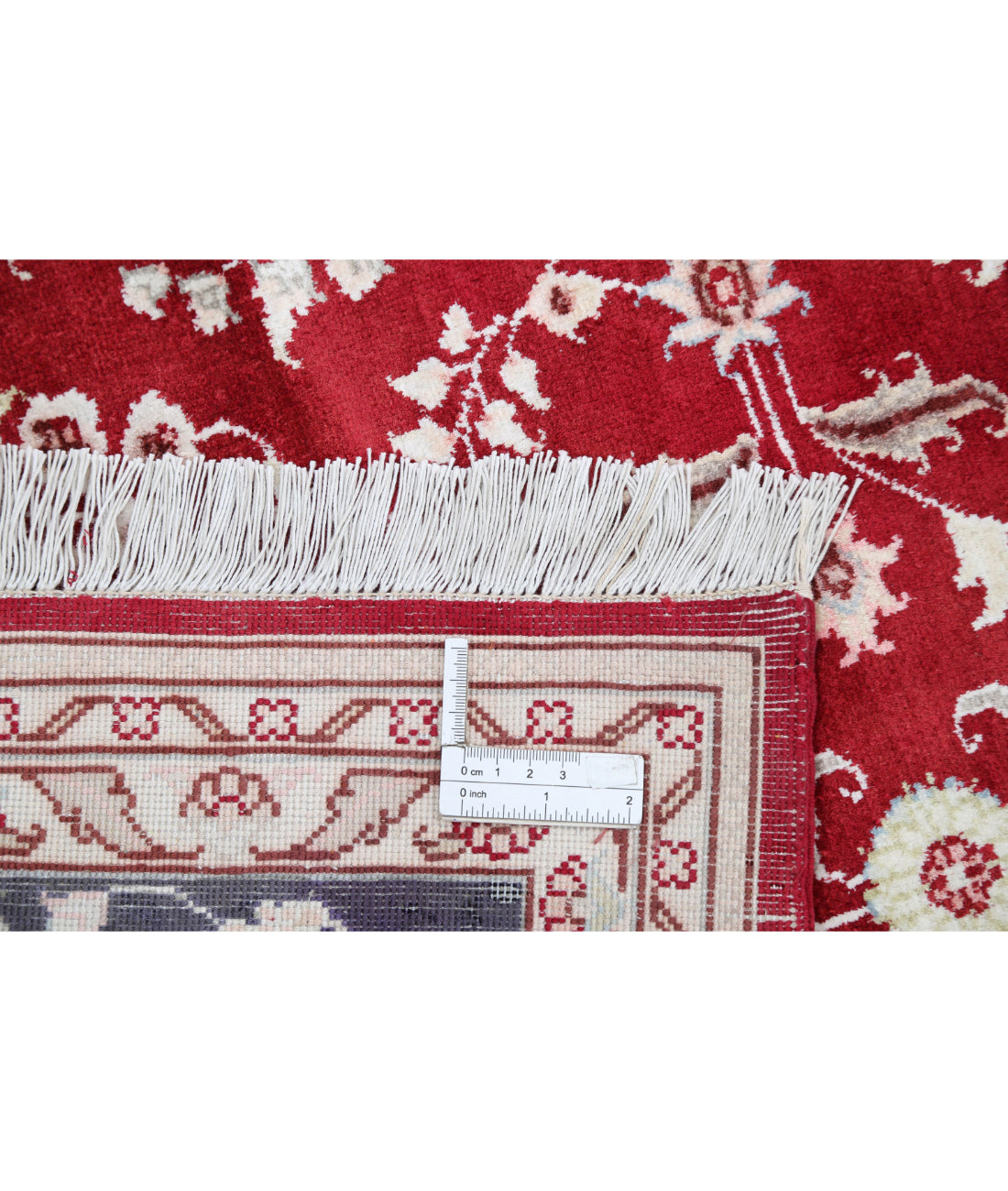 Hand Knotted Traditional Hereke Art Silk Rug - 5'0'' x 7'9'' 5'0'' x 7'9'' (150 X 233) / Red / Grey