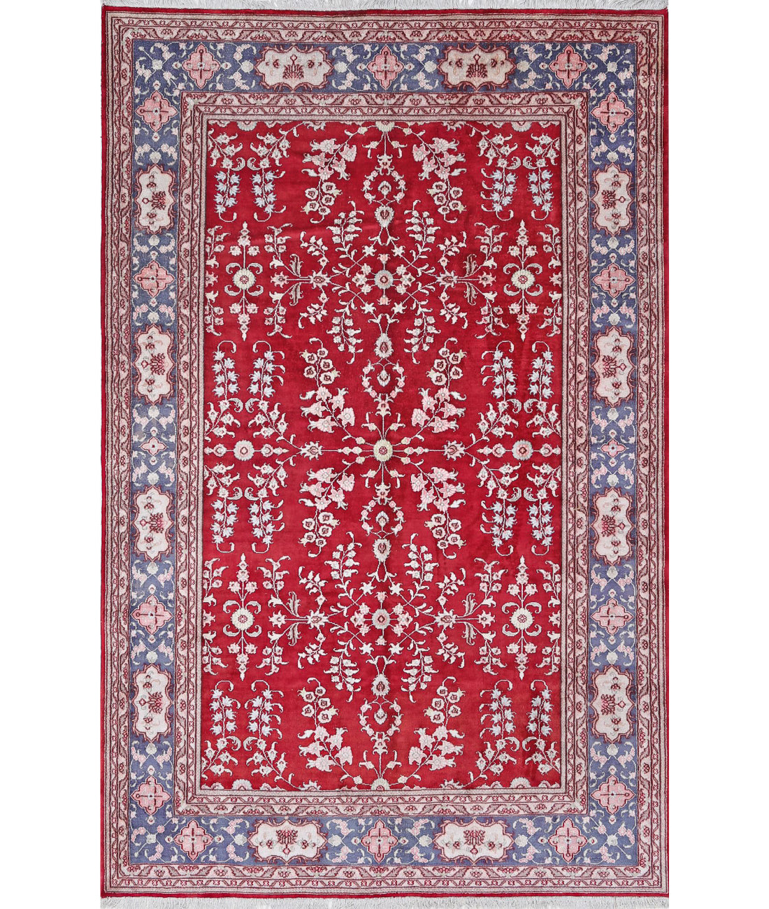 Hand Knotted Traditional Hereke Art Silk Rug - 5'0'' x 7'9''