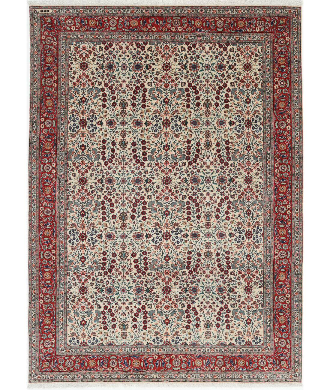 Hand Knotted Hereke Wool Rug - 7'1'' x 9'9''
