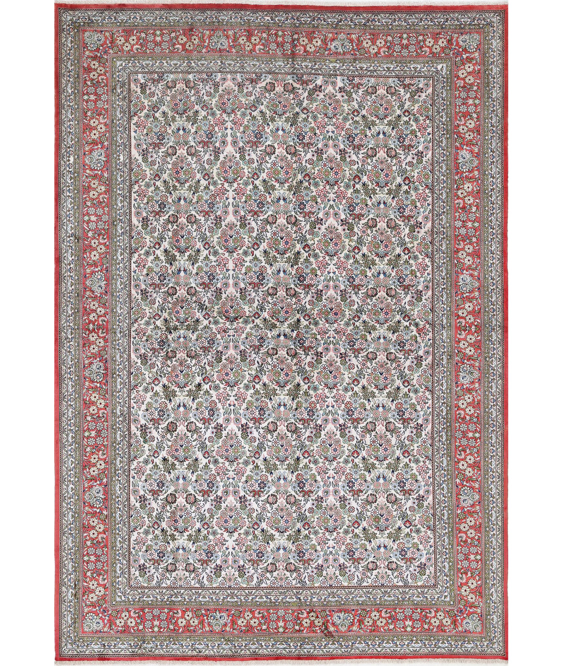 Hand Knotted Masterpiece Hereke Silk Rug - 6'1'' x 7'11''