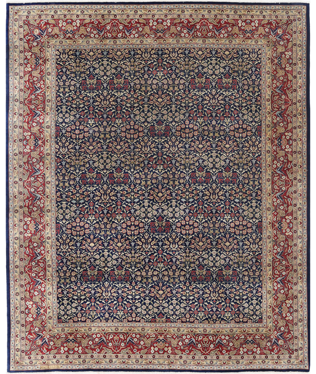 Hand Knotted Hereke Wool Rug - 8'0'' x 9'9''