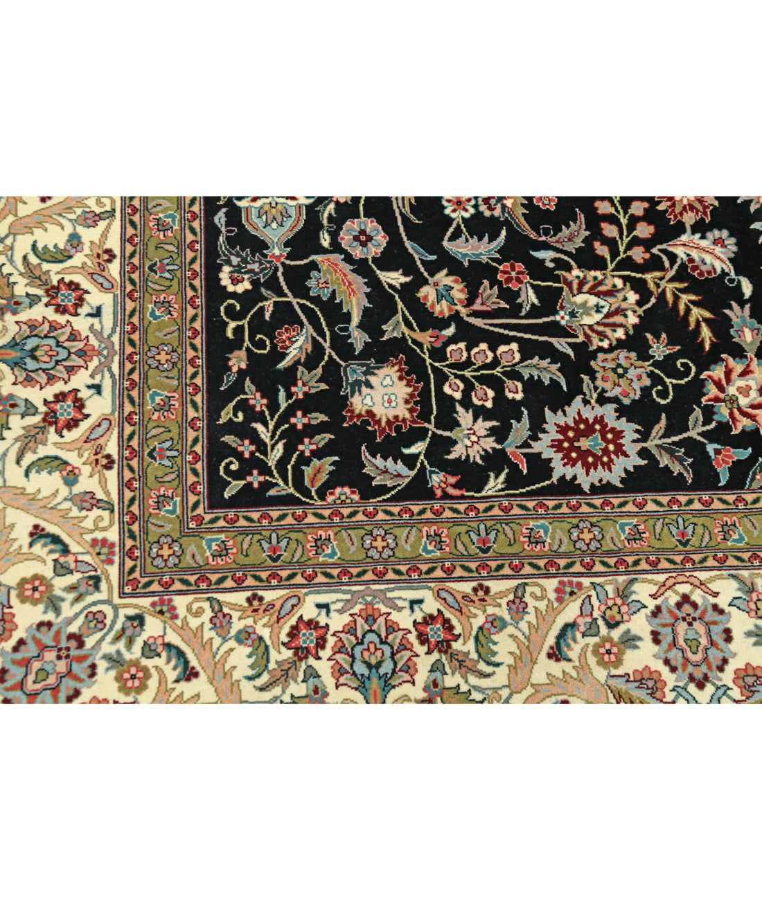 Hand Knotted Heritage Fine Persian Style Wool Rug - 9'0'' x 12'0'' 9' 0" X 12' 0" (274 X 366) / Black / Ivory