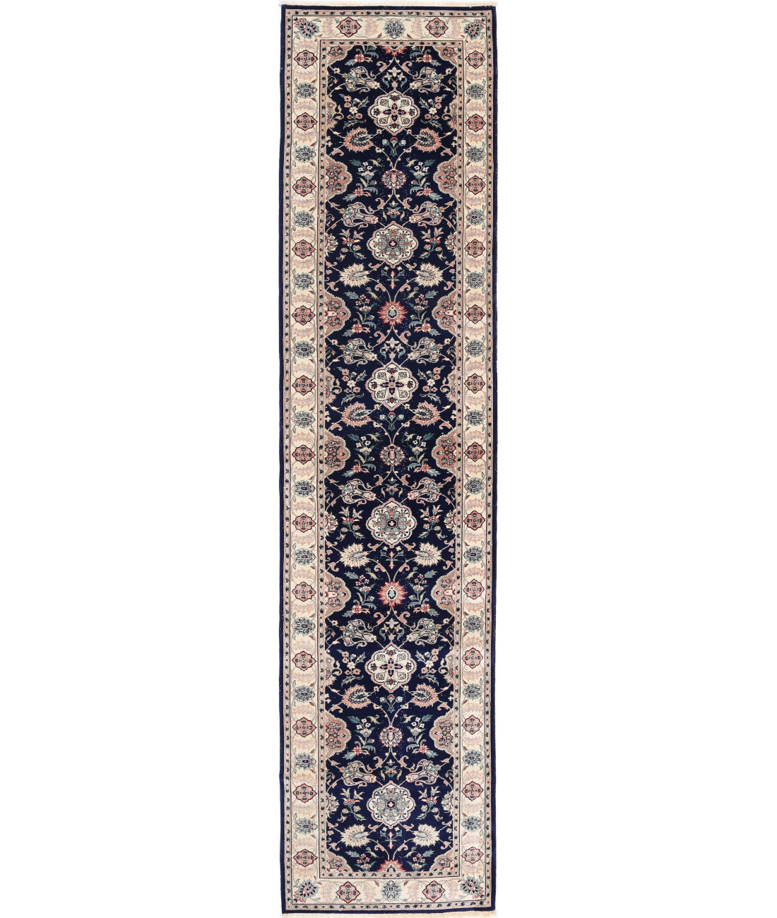 Hand Knotted Heritage Fine Persian Style Wool Rug - 2&#39;7&#39;&#39; x 11&#39;9&#39;&#39; 2&#39; 7&quot; X 11&#39; 9&quot; (79 X 358) / Blue / Ivory