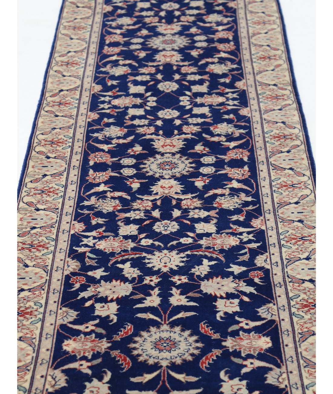 Hand Knotted Heritage Fine Persian Style Wool Rug - 2'5'' x 15'9'' 2' 5" X 15' 9" (74 X 480) / Blue / Ivory