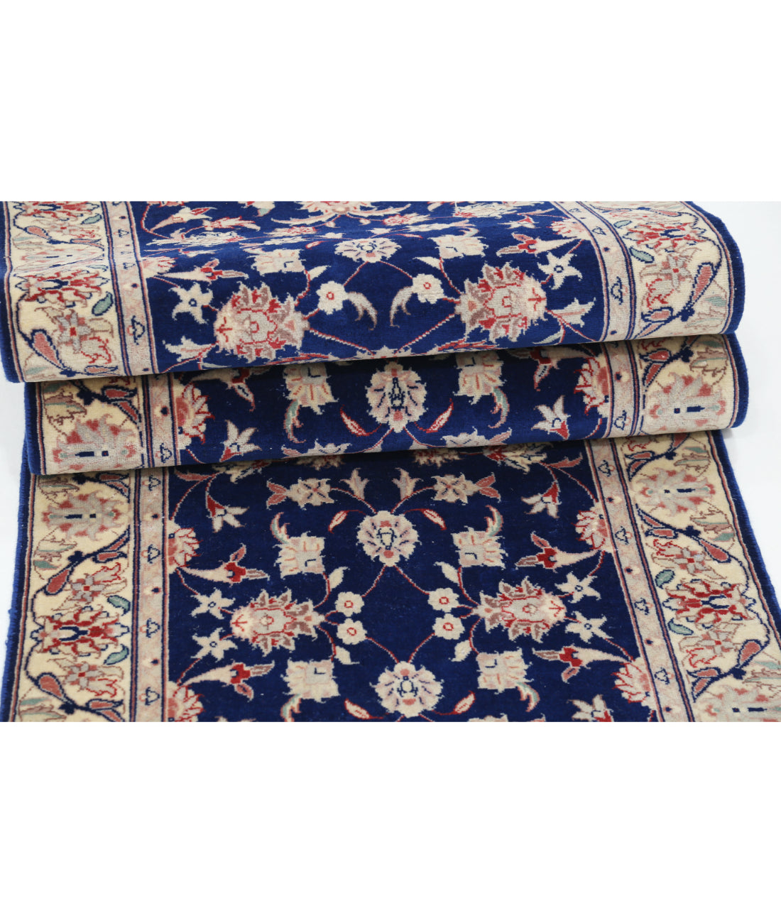 Hand Knotted Heritage Fine Persian Style Wool Rug - 2'5'' x 15'9'' 2' 5" X 15' 9" (74 X 480) / Blue / Ivory