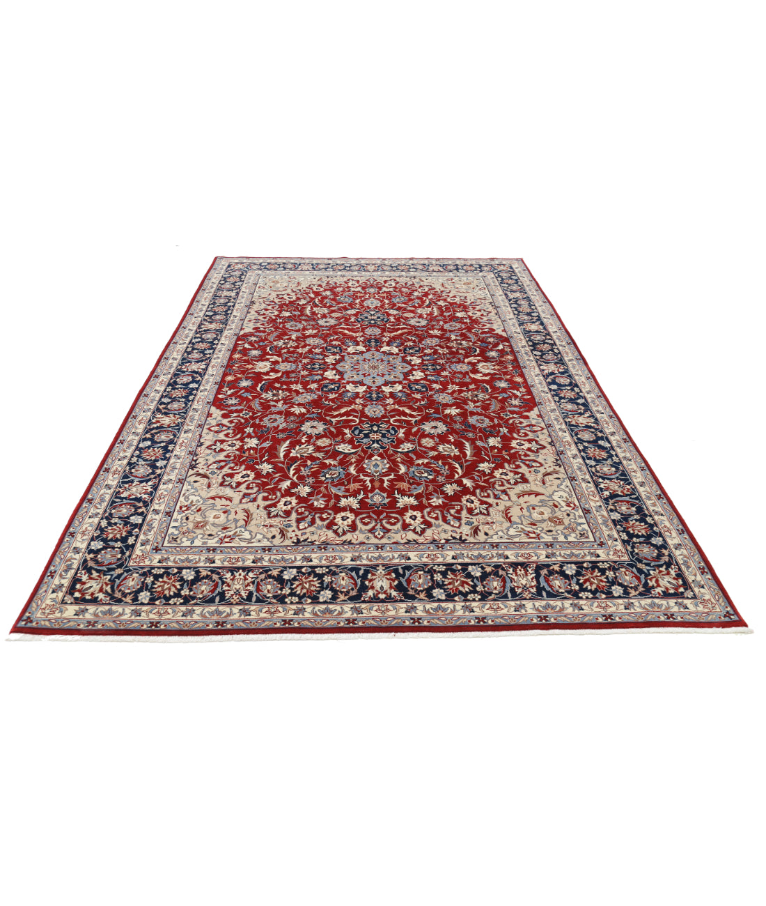Hand Knotted Heritage Fine Persian Style Wool Rug - 6'6'' x 9'10'' 6' 6" X 9' 10" (198 X 300) / Red / Blue