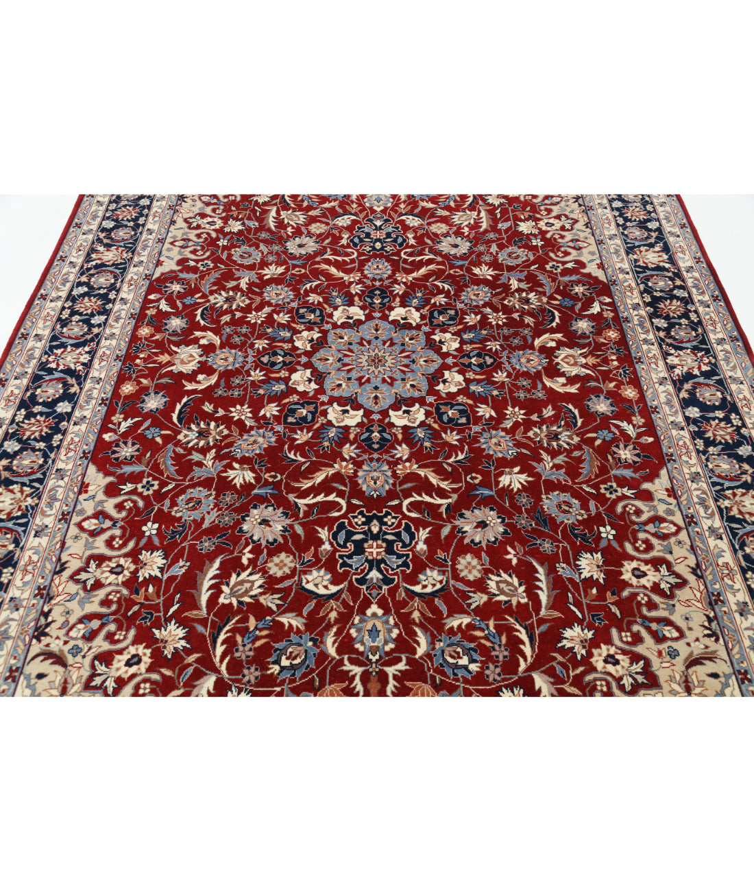 Hand Knotted Heritage Fine Persian Style Wool Rug - 6'6'' x 9'10'' 6' 6" X 9' 10" (198 X 300) / Red / Blue