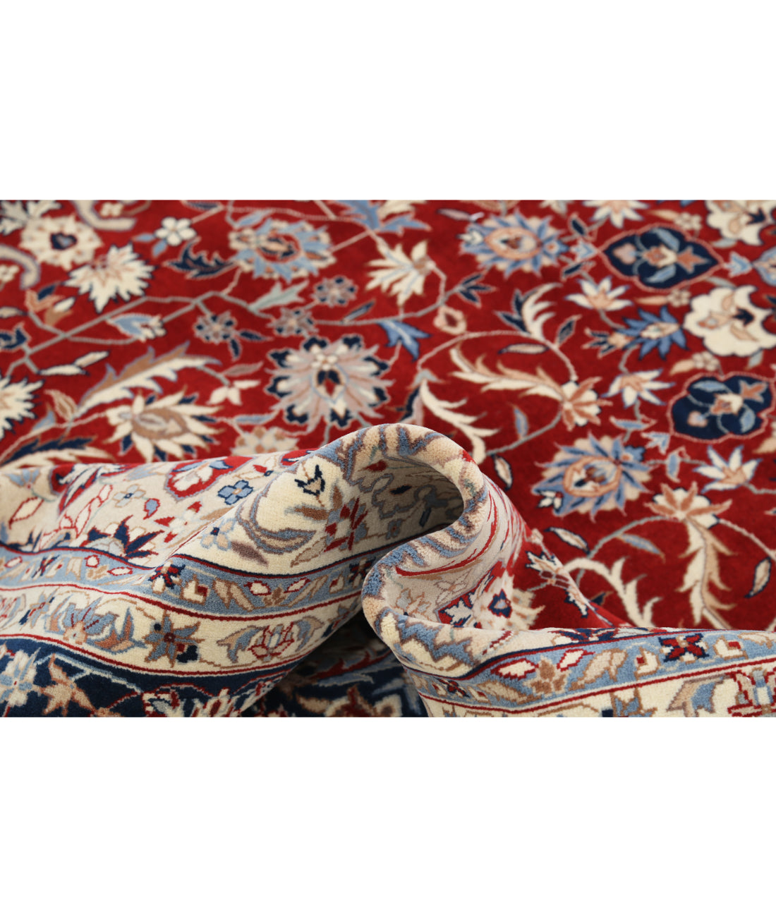 Hand Knotted Heritage Fine Persian Style Wool Rug - 6'6'' x 9'10'' 6' 6" X 9' 10" (198 X 300) / Red / Blue