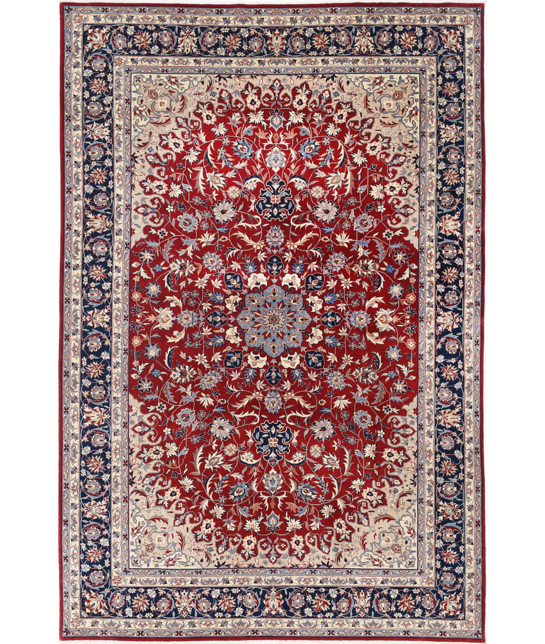 Hand Knotted Heritage Fine Persian Style Wool Rug - 6&#39;6&#39;&#39; x 9&#39;10&#39;&#39; 6&#39; 6&quot; X 9&#39; 10&quot; (198 X 300) / Red / Blue