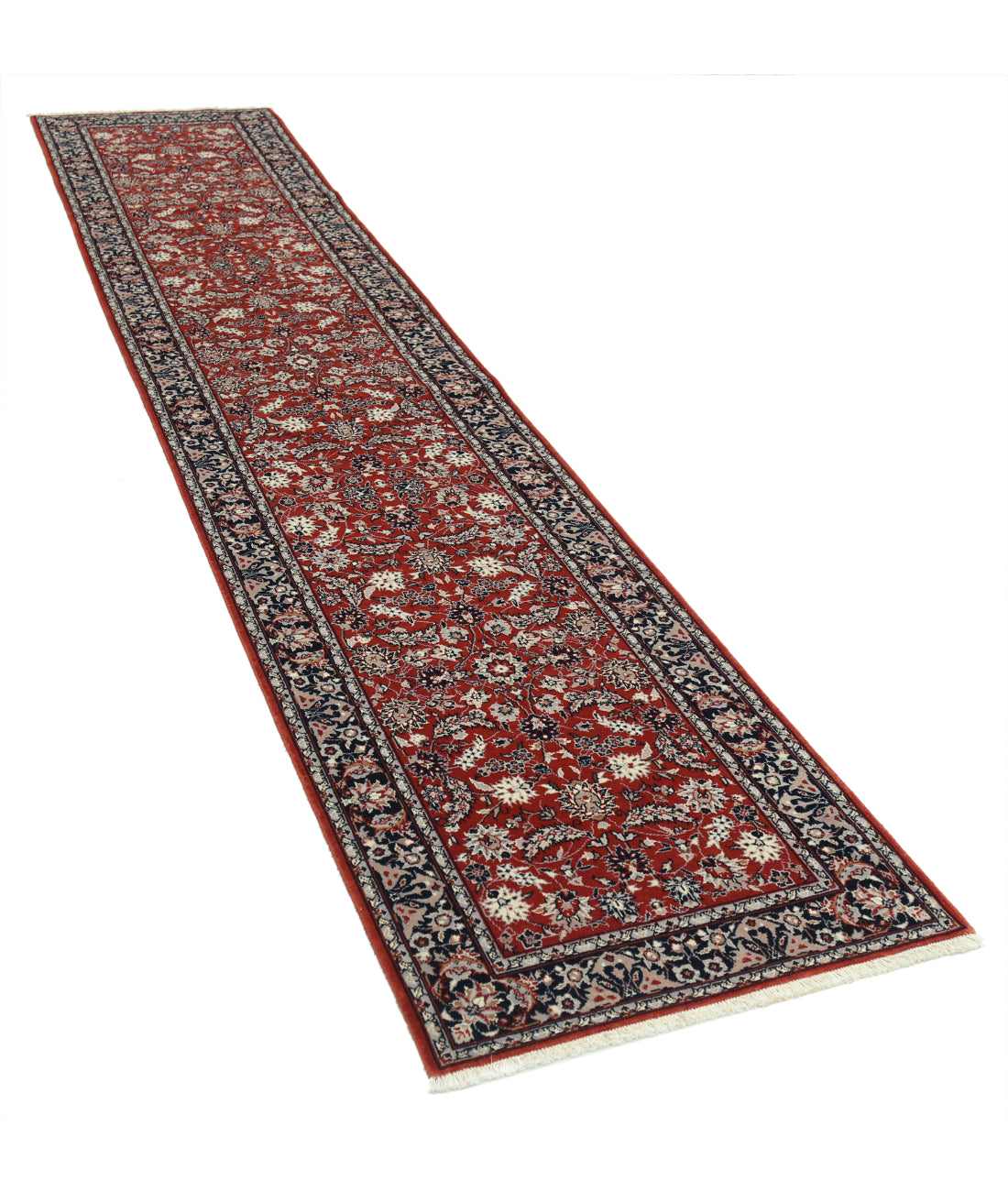 Hand Knotted Heritage Fine Persian Style Wool Rug - 2'6'' x 12'0'' 2' 6" X 12' 0" (76 X 366) / Red / Ivory