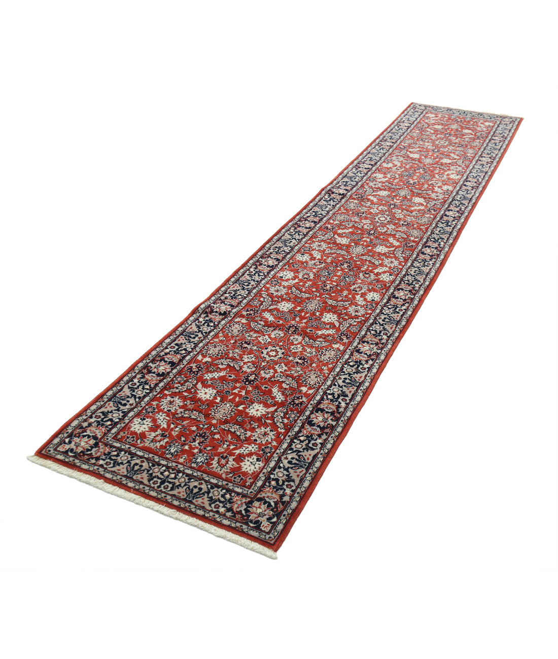 Hand Knotted Heritage Fine Persian Style Wool Rug - 2'6'' x 12'0'' 2' 6" X 12' 0" (76 X 366) / Red / Ivory