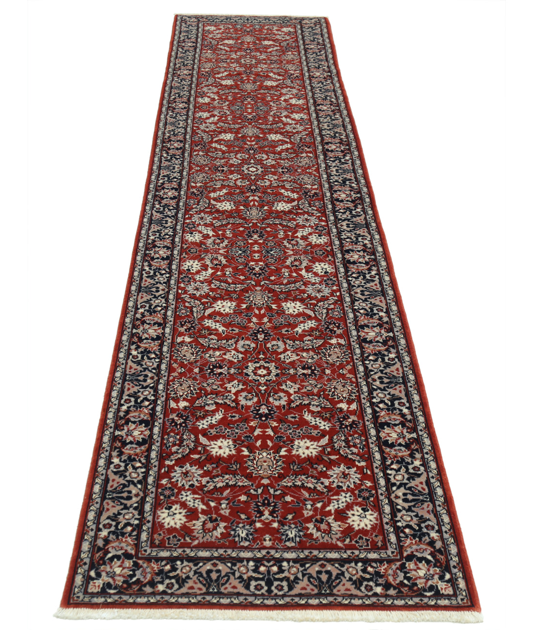Hand Knotted Heritage Fine Persian Style Wool Rug - 2'6'' x 12'0'' 2' 6" X 12' 0" (76 X 366) / Red / Ivory