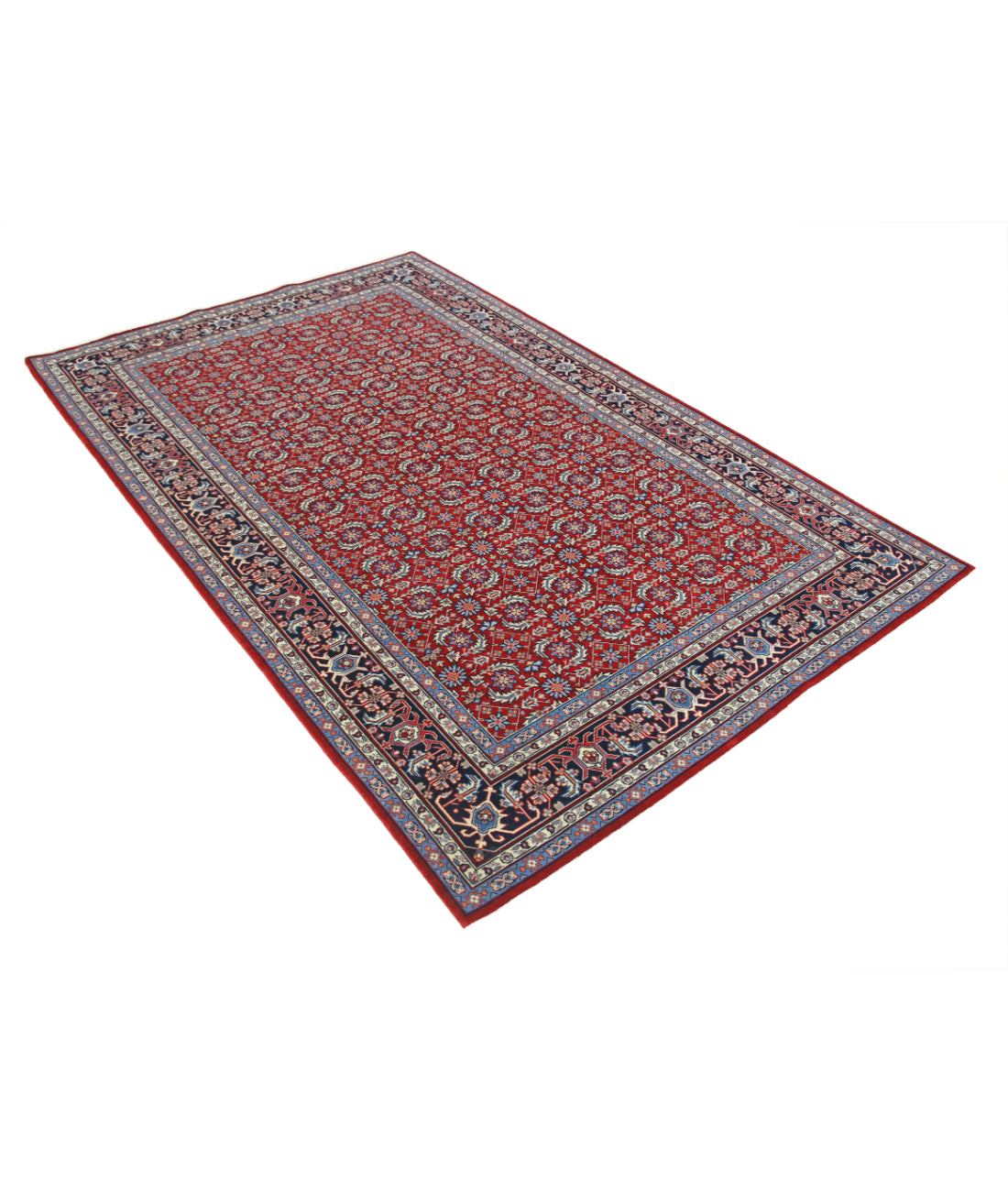 Hand Knotted Heritage Fine Persian Style Wool Rug - 4'11'' x 7'11'' 4' 11" X 7' 11" (150 X 241) / Red / Blue