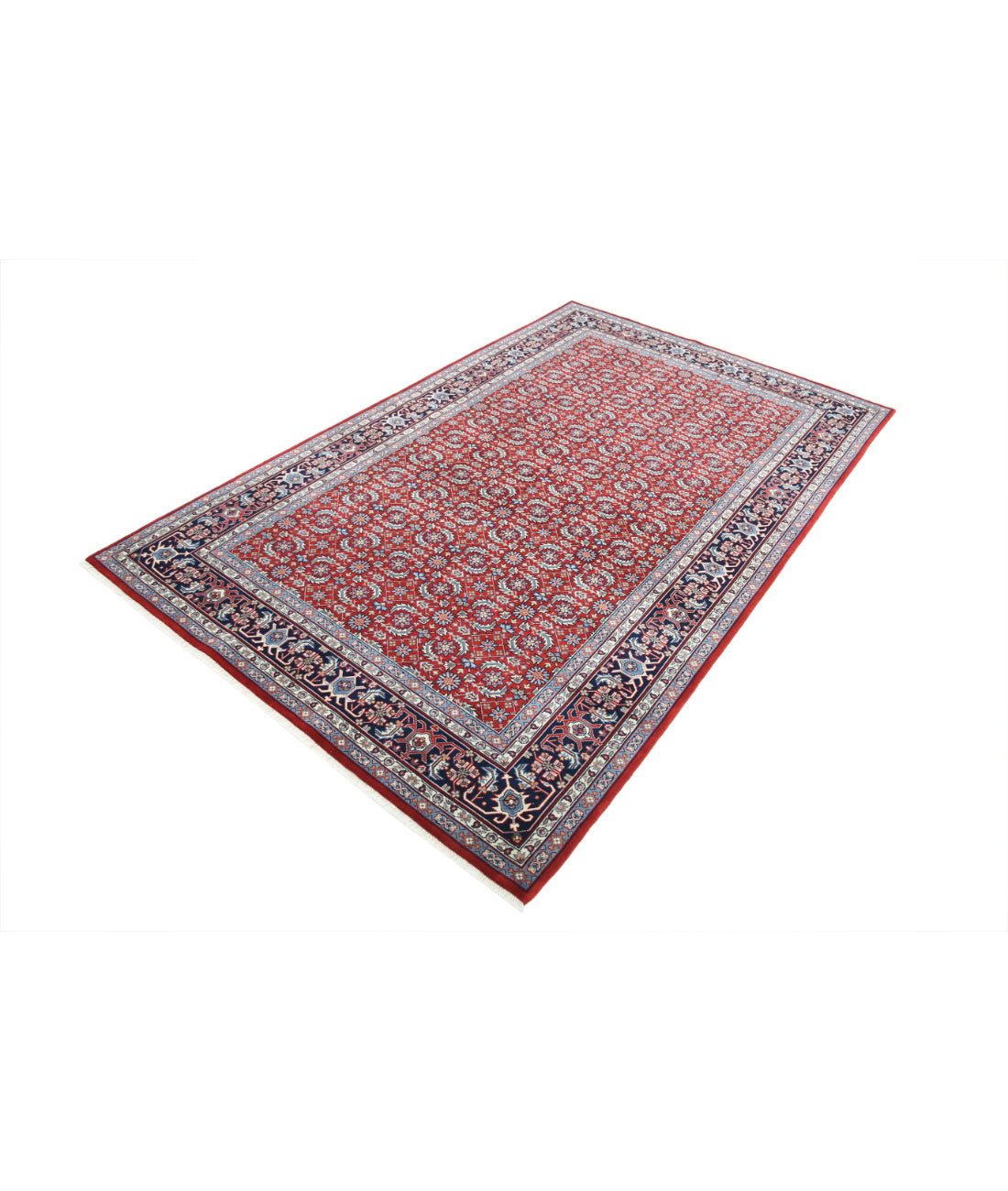 Hand Knotted Heritage Fine Persian Style Wool Rug - 4'11'' x 7'11'' 4' 11" X 7' 11" (150 X 241) / Red / Blue