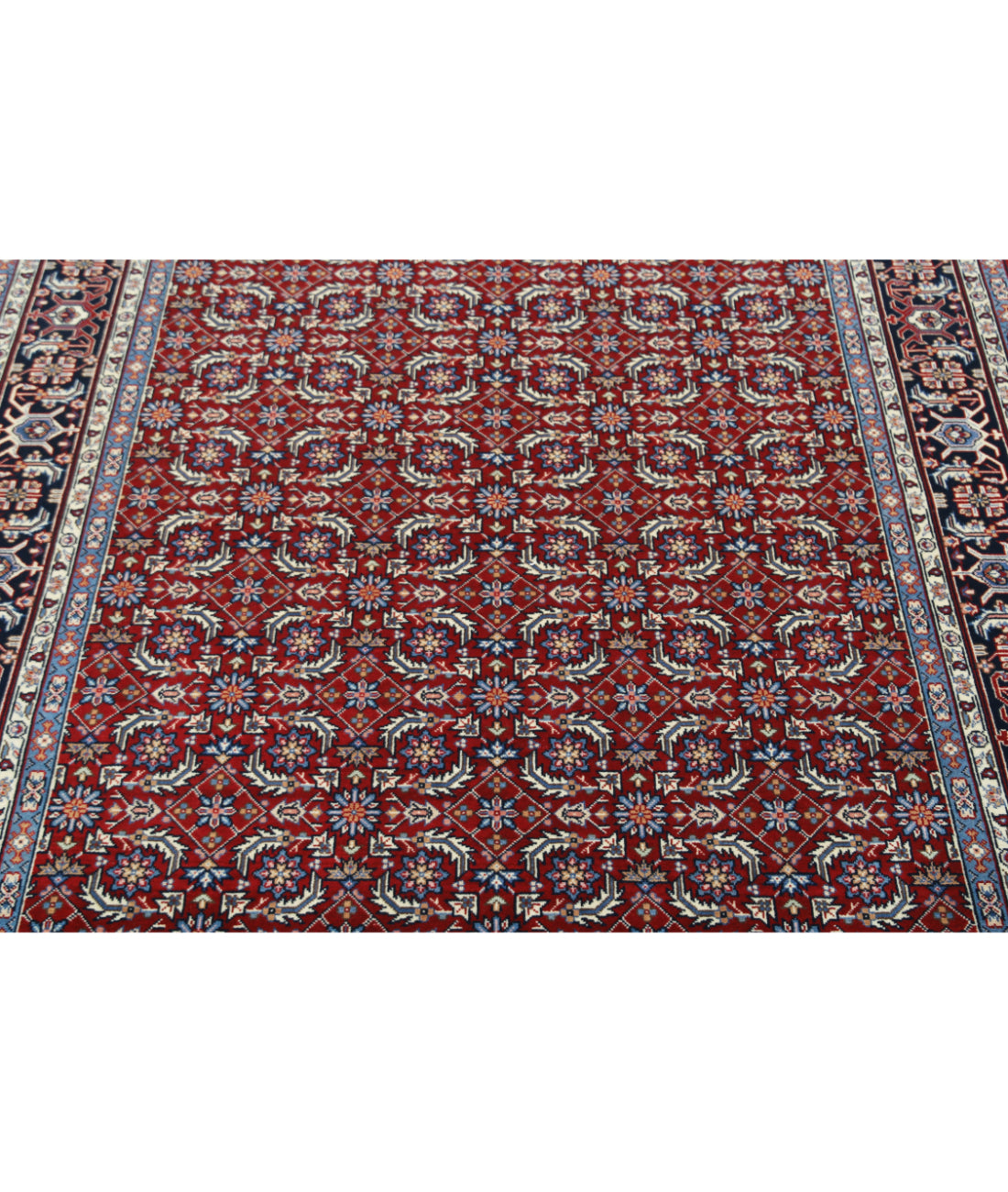 Hand Knotted Heritage Fine Persian Style Wool Rug - 4'11'' x 7'11'' 4' 11" X 7' 11" (150 X 241) / Red / Blue