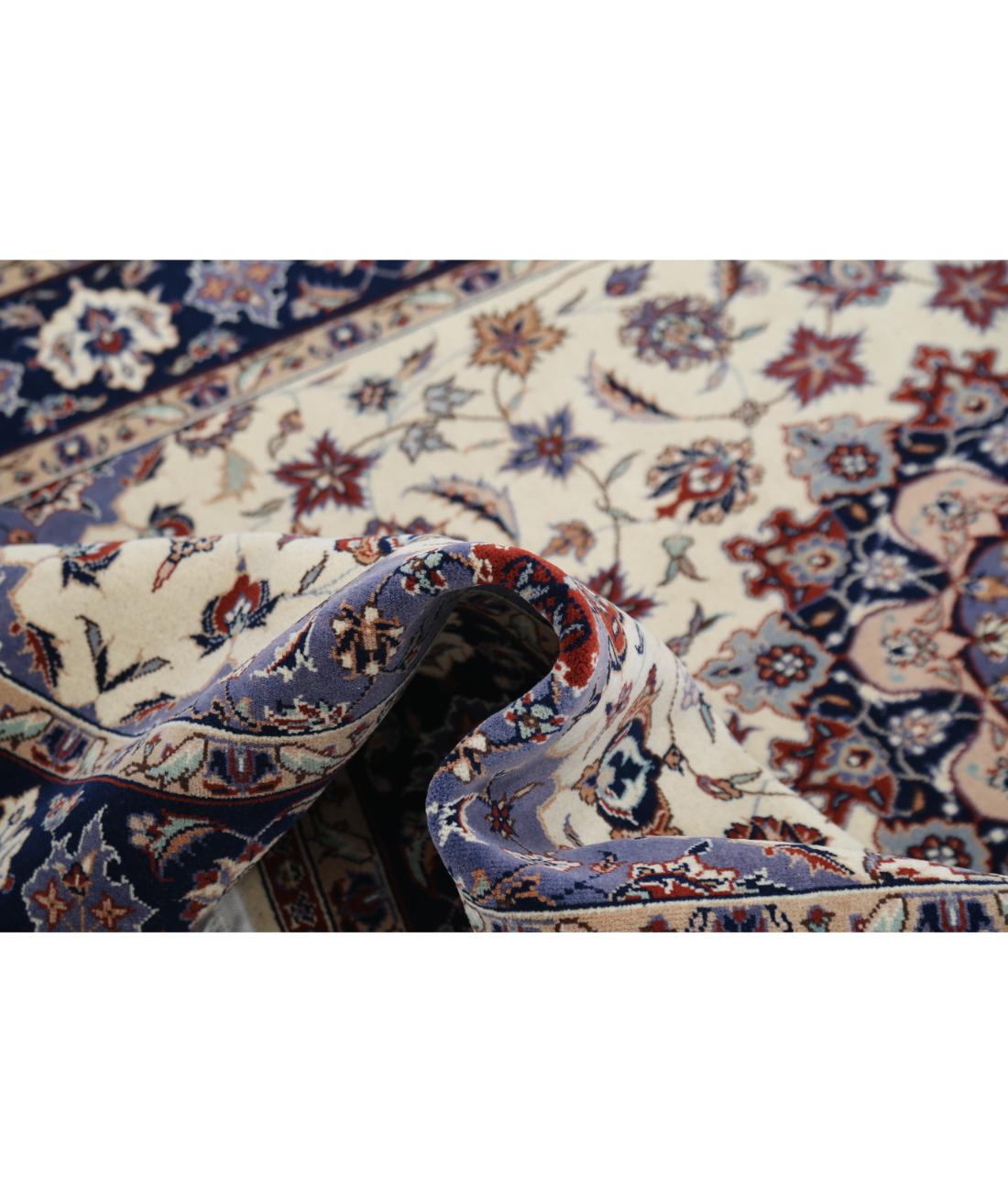 Hand Knotted Heritage Fine Persian Style Wool Rug - 4'11'' x 8'0'' 4' 11" X 8' 0" (150 X 244) / Ivory / Blue