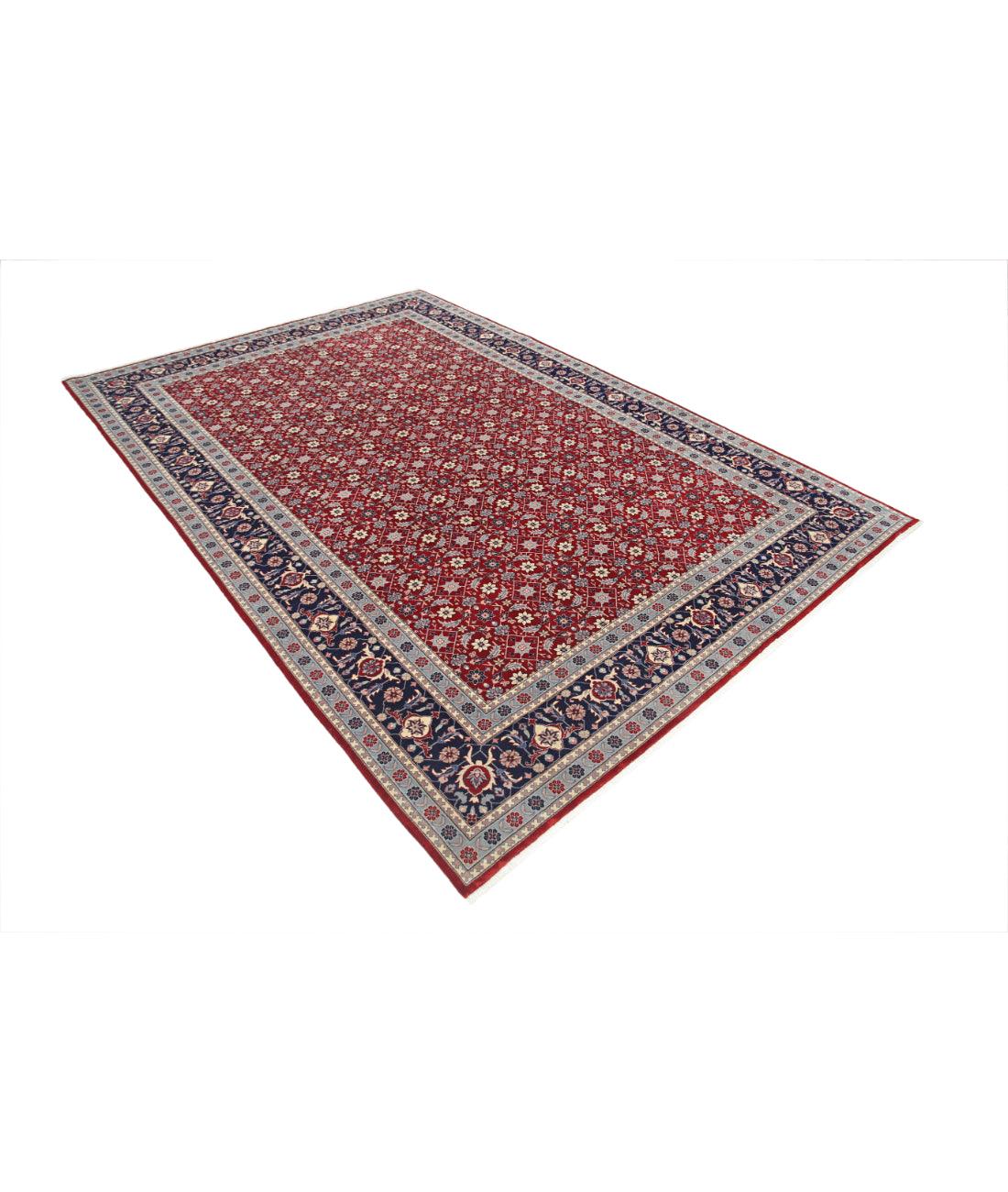 Hand Knotted Heritage Fine Persian Style Wool Rug - 6'7'' x 9'10'' 6' 7" X 9' 10" (201 X 300) / Red / Blue