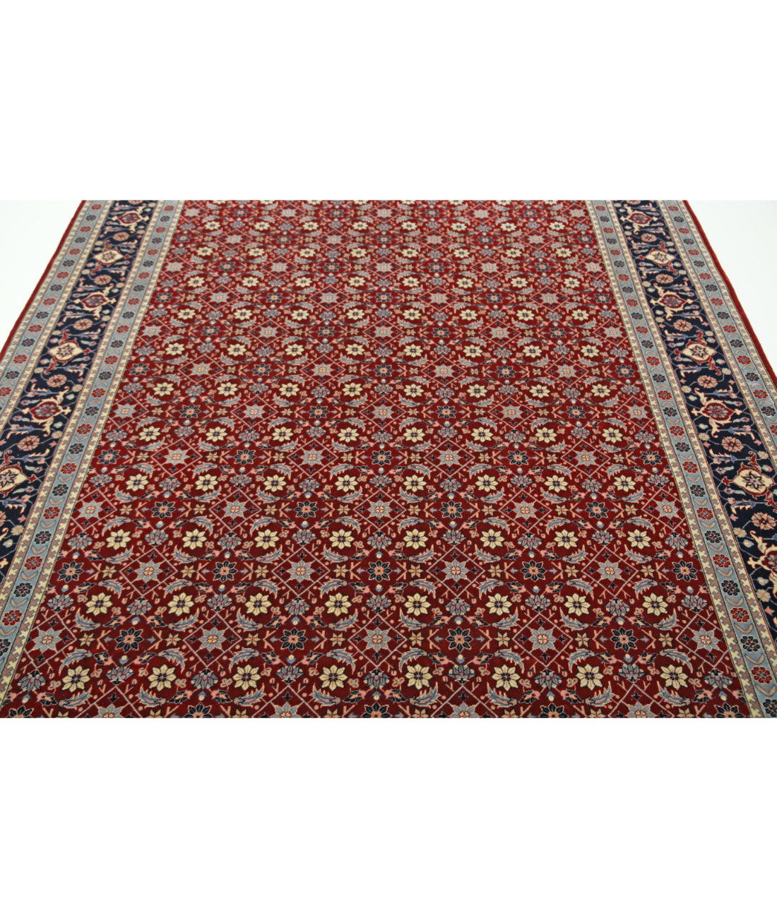 Hand Knotted Heritage Fine Persian Style Wool Rug - 6'7'' x 9'10'' 6' 7" X 9' 10" (201 X 300) / Red / Blue