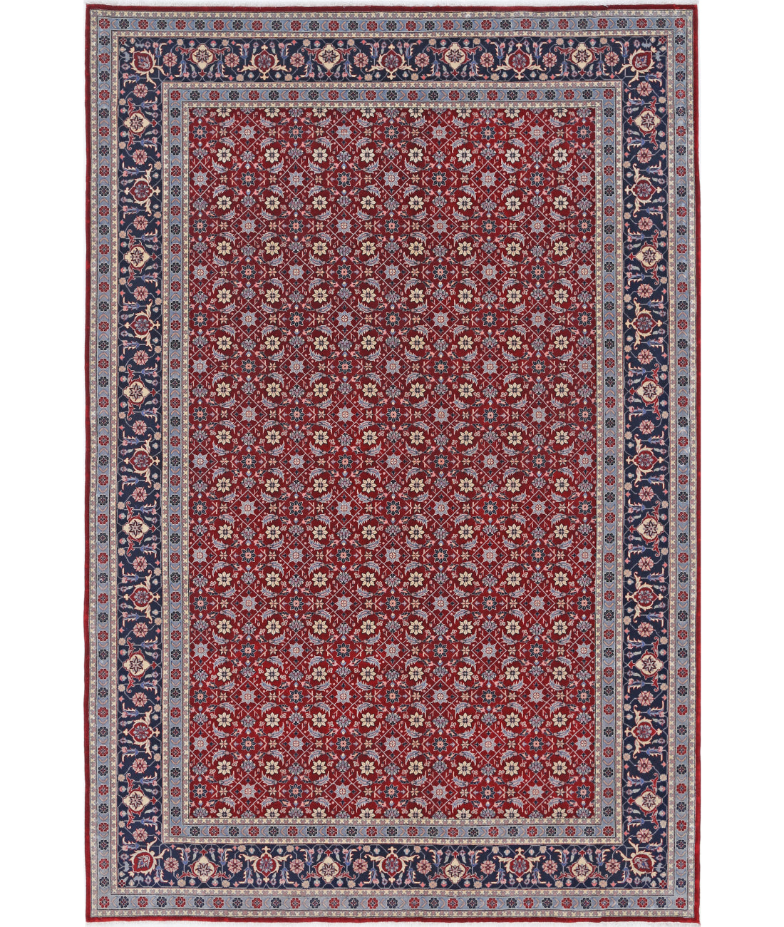 Hand Knotted Heritage Fine Persian Style Wool Rug - 6&#39;7&#39;&#39; x 9&#39;10&#39;&#39; 6&#39; 7&quot; X 9&#39; 10&quot; (201 X 300) / Red / Blue