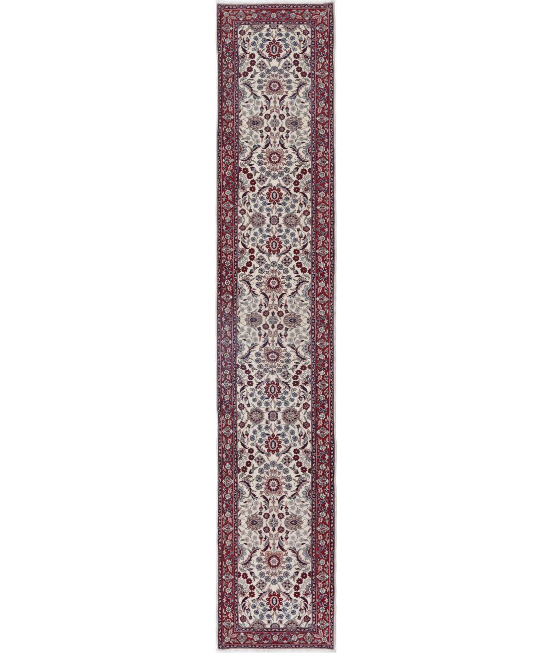 Hand Knotted Heritage Fine Persian Style Wool Rug - 2&#39;6&#39;&#39; x 14&#39;0&#39;&#39; 2&#39; 6&quot; X 14&#39; 0&quot; (76 X 427) / Ivory / Red