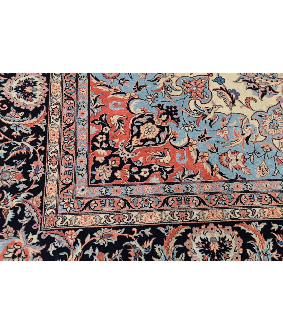 Hand Knotted Heritage Fine Persian Style Wool Rug - 11'11'' x 14'10'' 11' 11" X 14' 10" (363 X 452) / Ivory / Blue