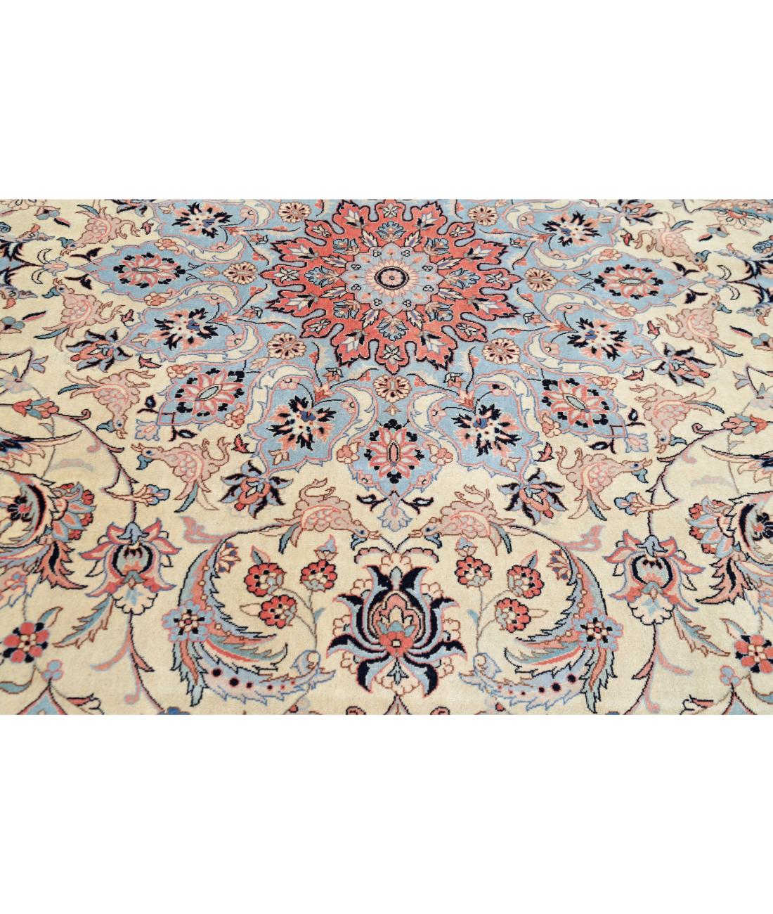 Hand Knotted Heritage Fine Persian Style Wool Rug - 11'11'' x 14'10'' 11' 11" X 14' 10" (363 X 452) / Ivory / Blue