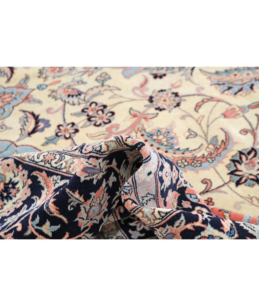 Hand Knotted Heritage Fine Persian Style Wool Rug - 11'11'' x 14'10'' 11' 11" X 14' 10" (363 X 452) / Ivory / Blue