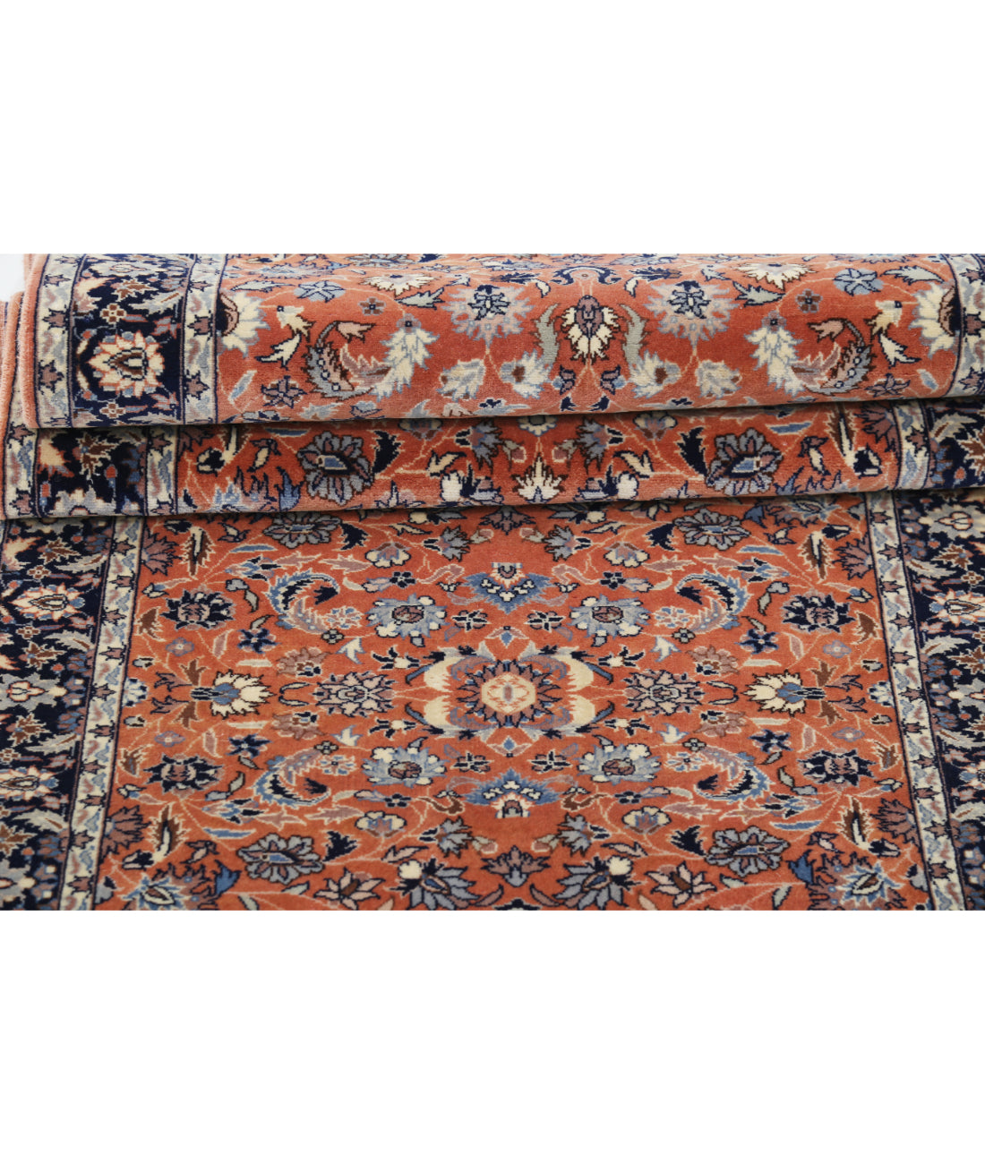 Hand Knotted Heritage Fine Persian Style Wool Rug - 2'9'' x 13'3'' 2' 9" X 13' 3" (84 X 404) / Rust / Blue