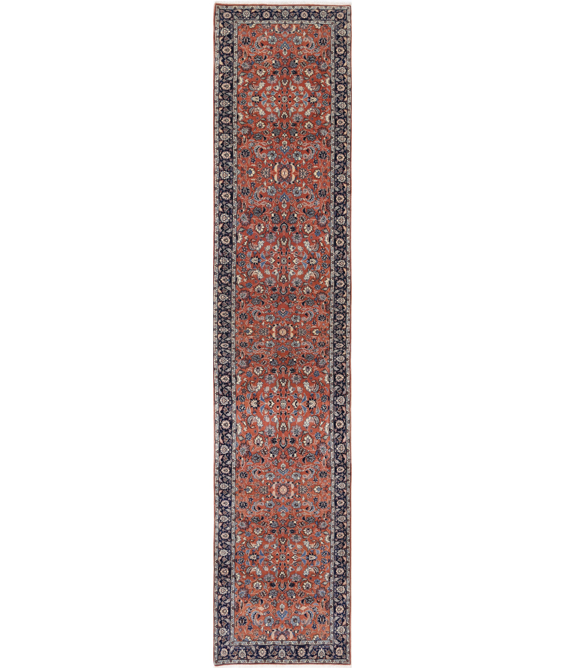 Hand Knotted Heritage Fine Persian Style Wool Rug - 2&#39;9&#39;&#39; x 13&#39;3&#39;&#39; 2&#39; 9&quot; X 13&#39; 3&quot; (84 X 404) / Rust / Blue