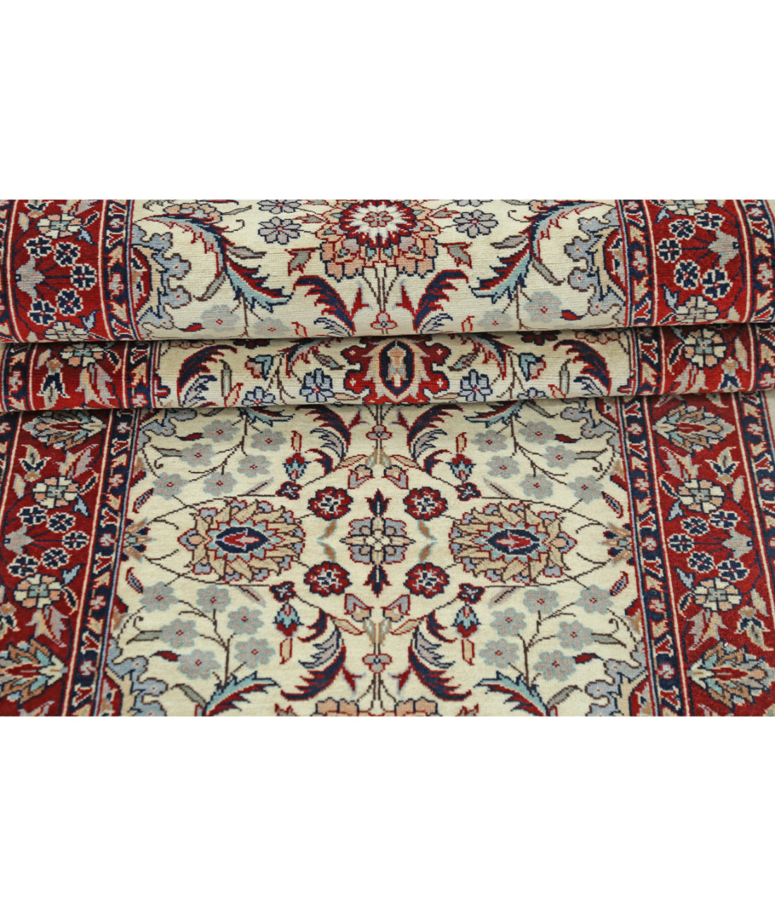 Hand Knotted Heritage Fine Persian Style Wool Rug - 2'6'' x 14'1'' 2' 6" X 14' 1" (76 X 429) / Ivory / Red