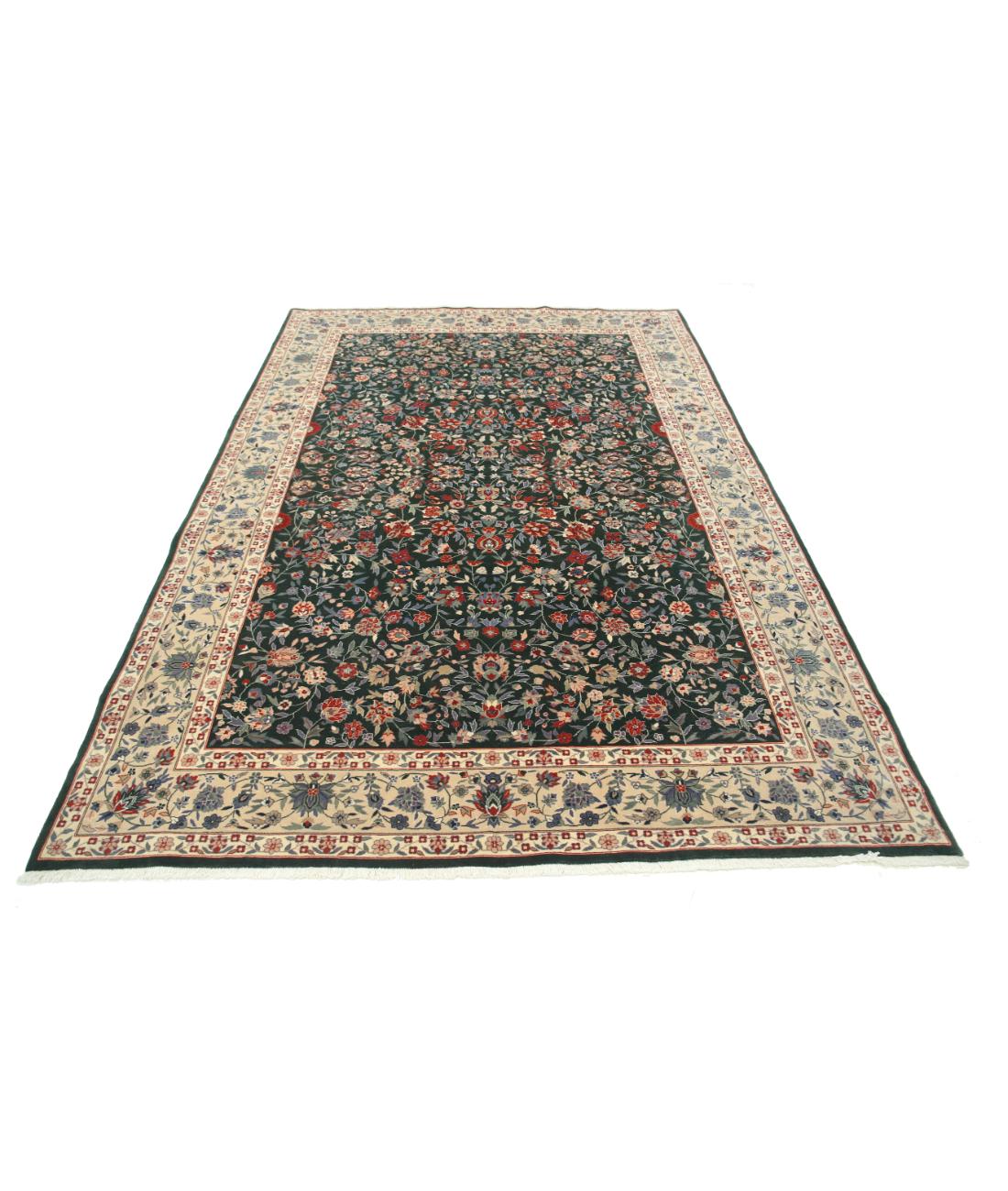 Hand Knotted Heritage Fine Persian Style Wool Rug - 6'2'' x 9'0'' 6' 2" X 9' 0" (188 X 274) / Green / Ivory