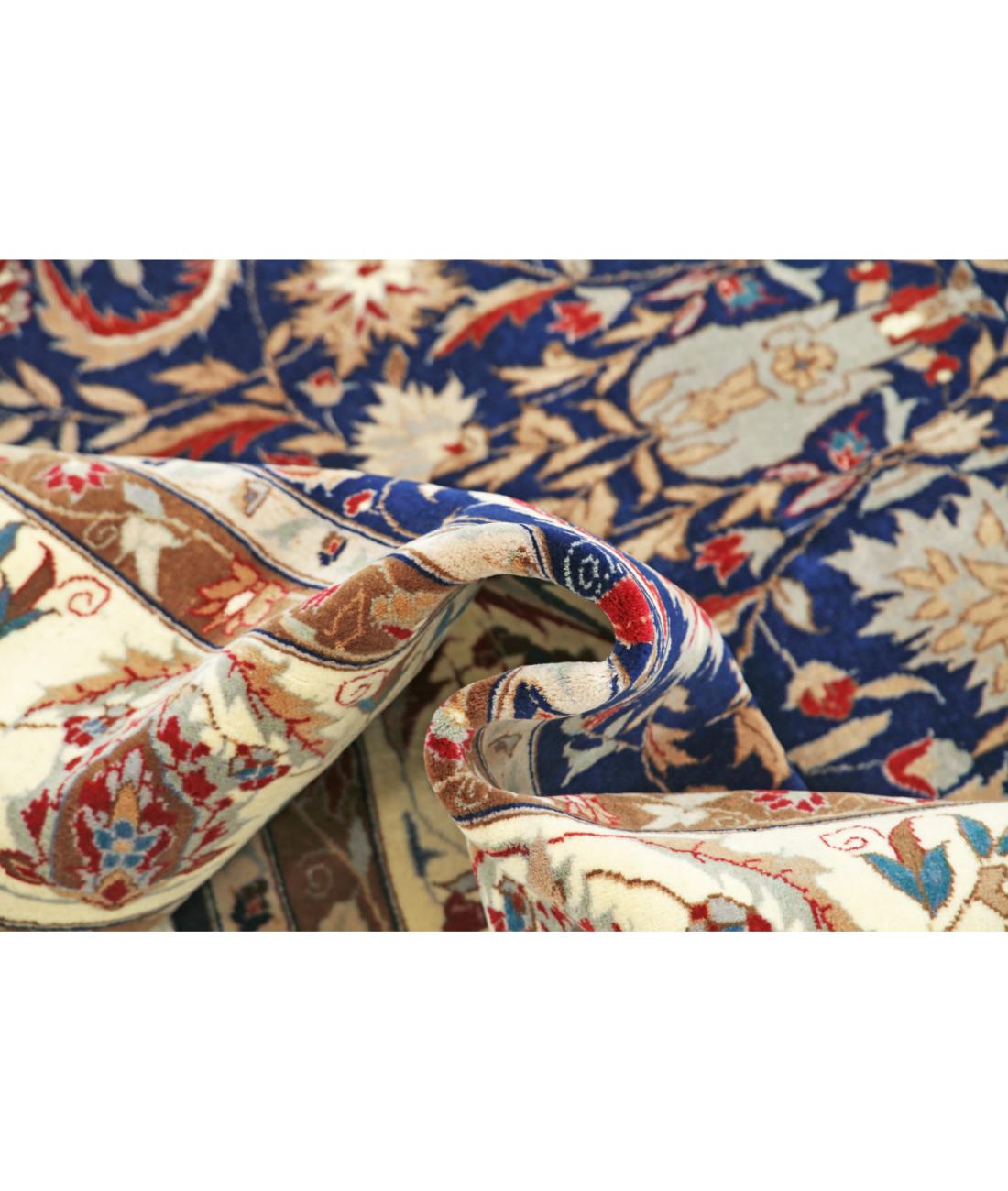 Hand Knotted Heritage Fine Persian Style Wool Rug - 6'0'' x 8'11'' 6' 0" X 8' 11" (183 X 272) / Blue / Ivory