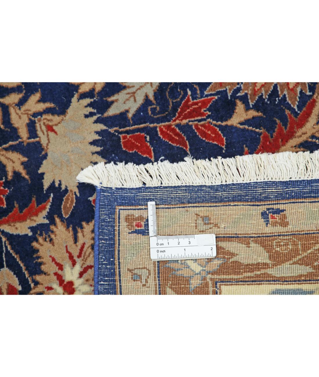 Hand Knotted Heritage Fine Persian Style Wool Rug - 6'0'' x 8'11'' 6' 0" X 8' 11" (183 X 272) / Blue / Ivory