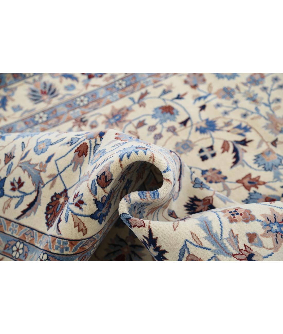 Hand Knotted Heritage Fine Persian Style Wool Rug - 5'0'' x 8'0'' 5' 0" X 8' 0" (152 X 244) / Ivory / Blue