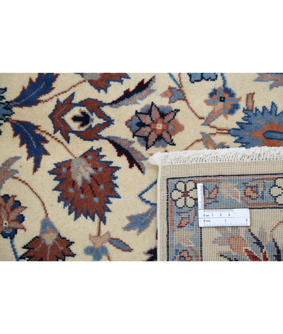 Hand Knotted Heritage Fine Persian Style Wool Rug - 5'0'' x 8'0'' 5' 0" X 8' 0" (152 X 244) / Ivory / Blue
