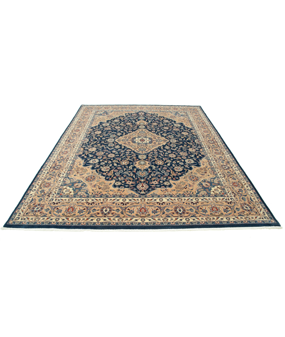 Hand Knotted Heritage Fine Persian Style Wool Rug - 8'0'' x 10'2'' 8' 0" X 10' 2" (244 X 310) / Blue / Pink