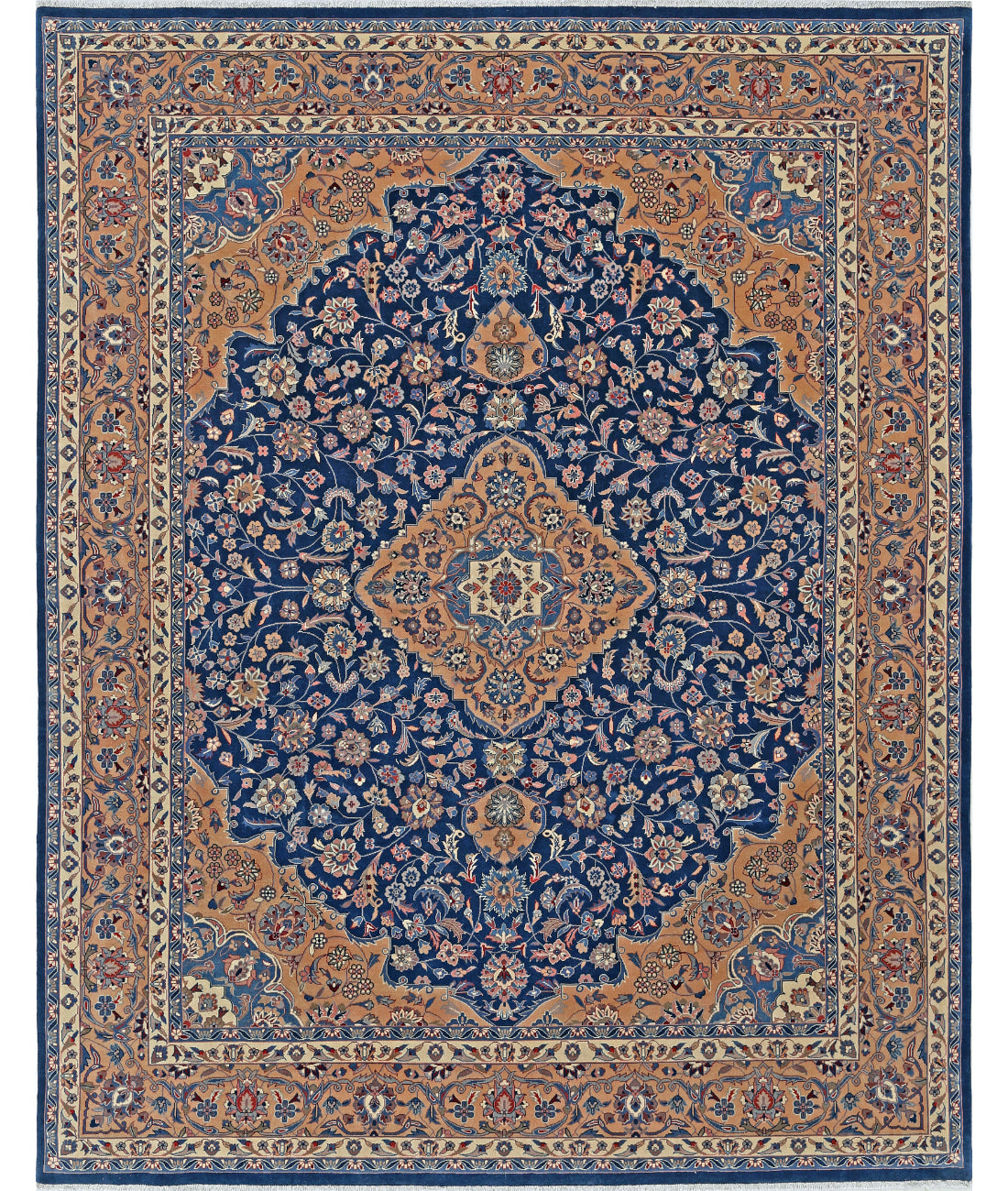 Hand Knotted Heritage Fine Persian Style Wool Rug - 8&#39;0&#39;&#39; x 10&#39;2&#39;&#39; 8&#39; 0&quot; X 10&#39; 2&quot; (244 X 310) / Blue / Pink