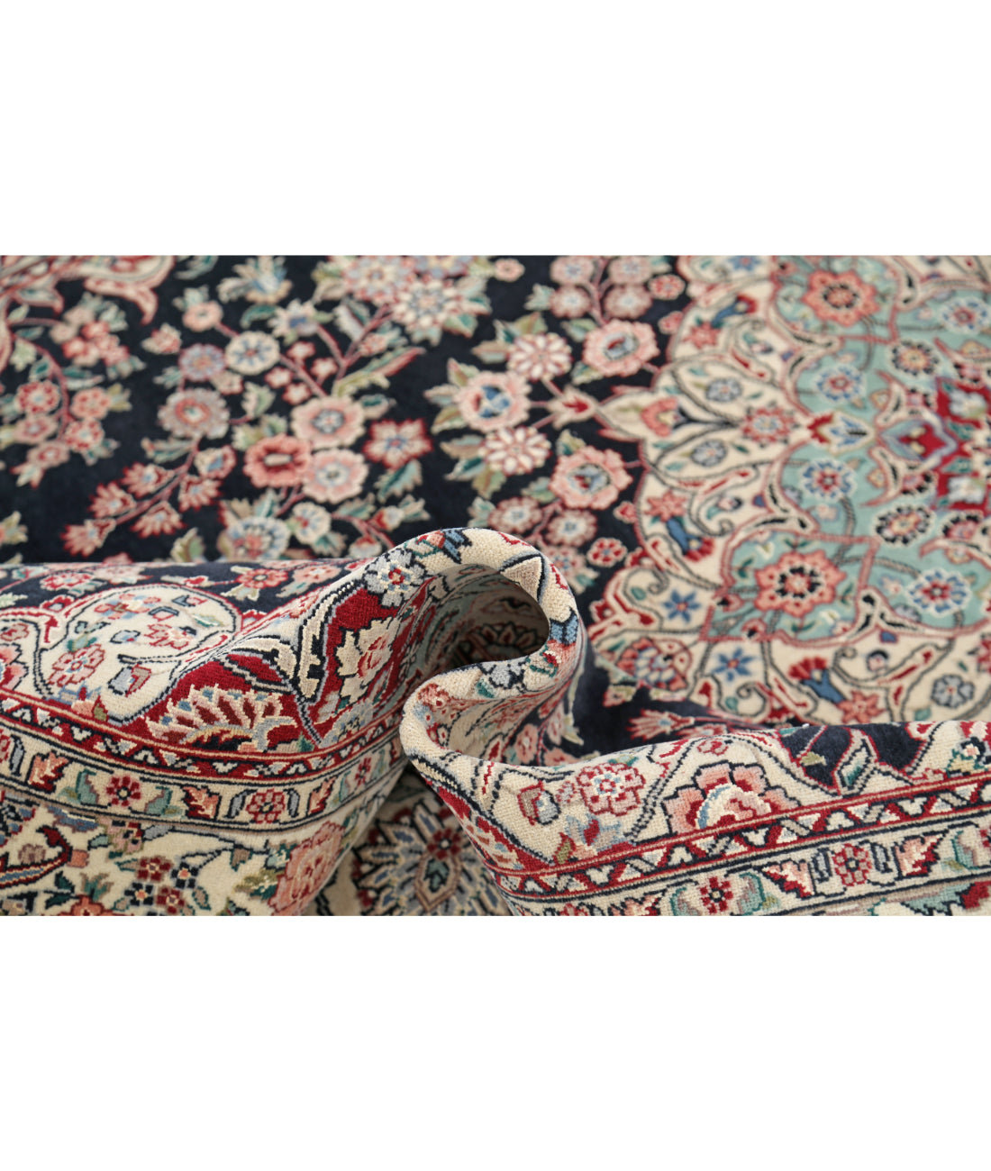 Hand Knotted Heritage Fine Persian Style Wool Rug - 5'1'' x 8'7'' 5' 1" X 8' 7" (155 X 262) / Black / Ivory