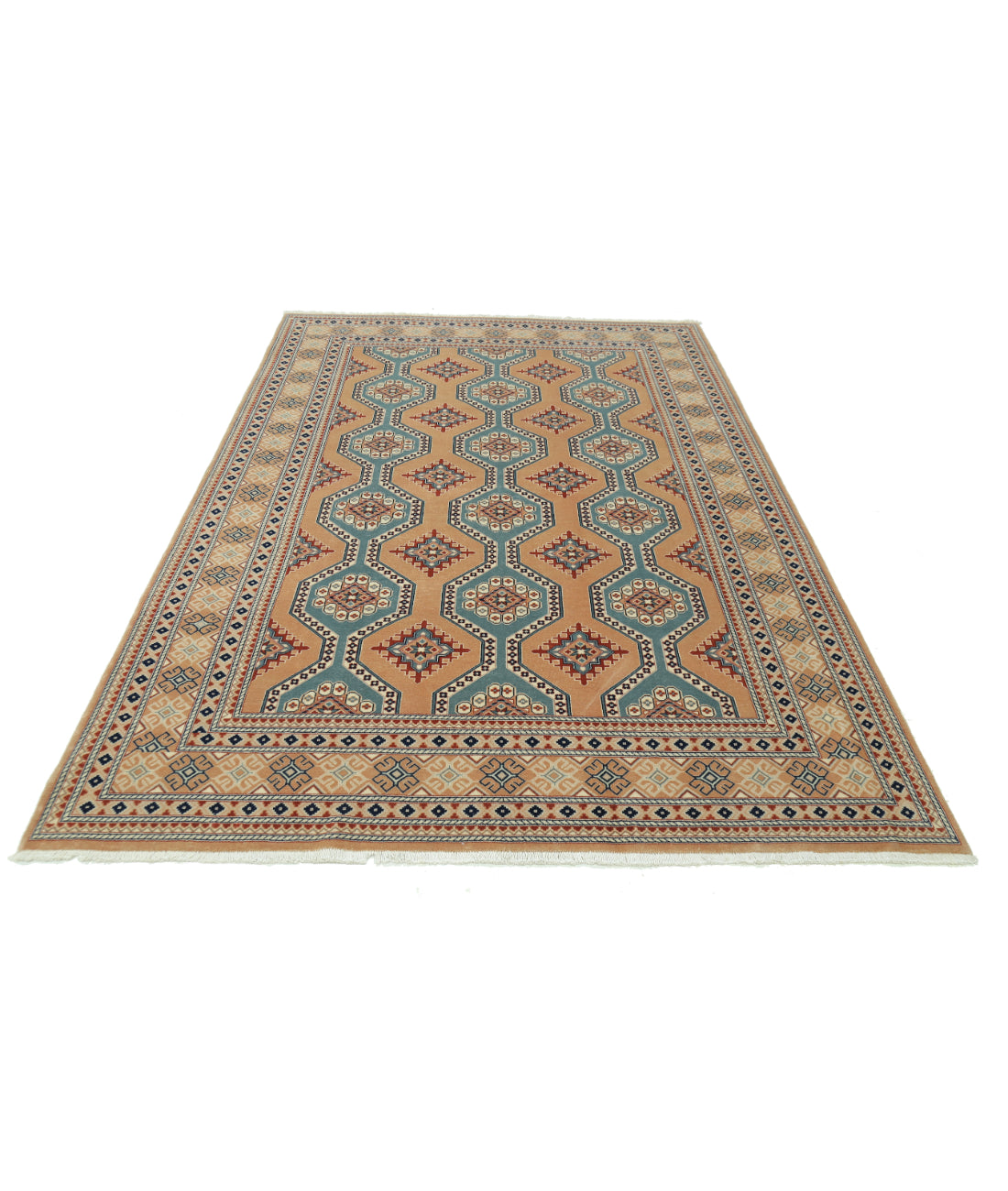 Hand Knotted Heritage Fine Persian Style Wool Rug - 6'0'' x 8'11'' 6' 0" X 8' 11" (183 X 272) / Taupe / Green