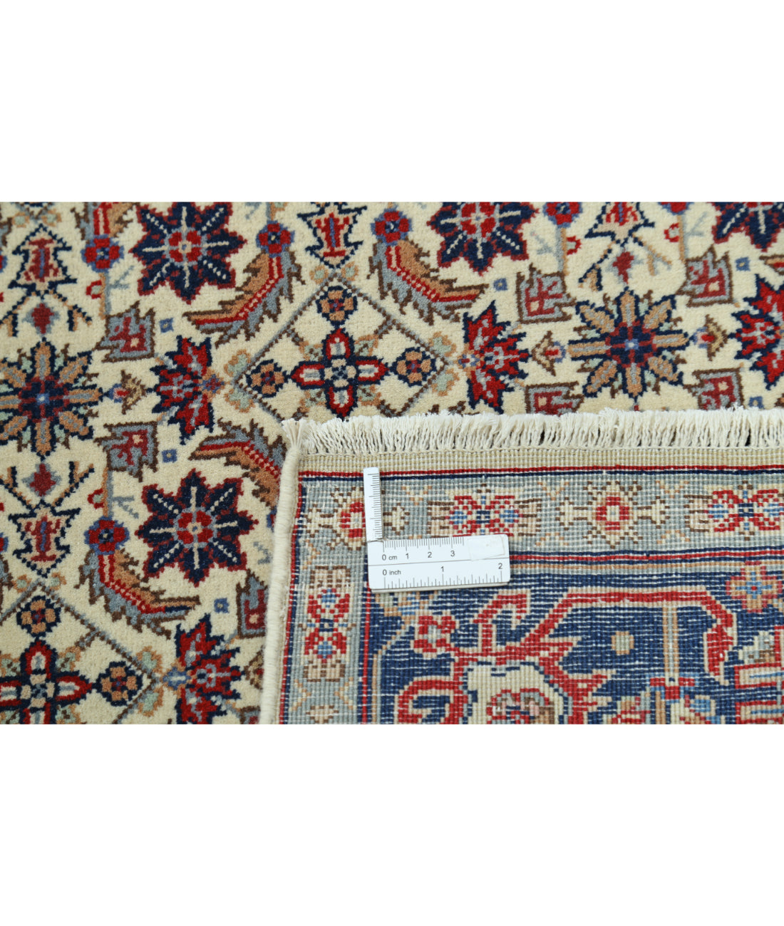 Hand Knotted Heritage Fine Persian Style Wool Rug - 4'0'' x 5'10'' 4' 0" X 5' 10" (122 X 178) / Ivory / Blue