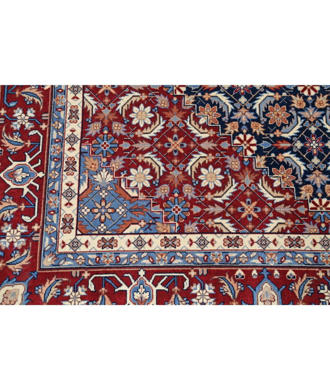 Hand Knotted Heritage Fine Persian Style Wool Rug - 6'0'' x 9'2'' 6' 0" X 9' 2" (183 X 279) / Blue / Red