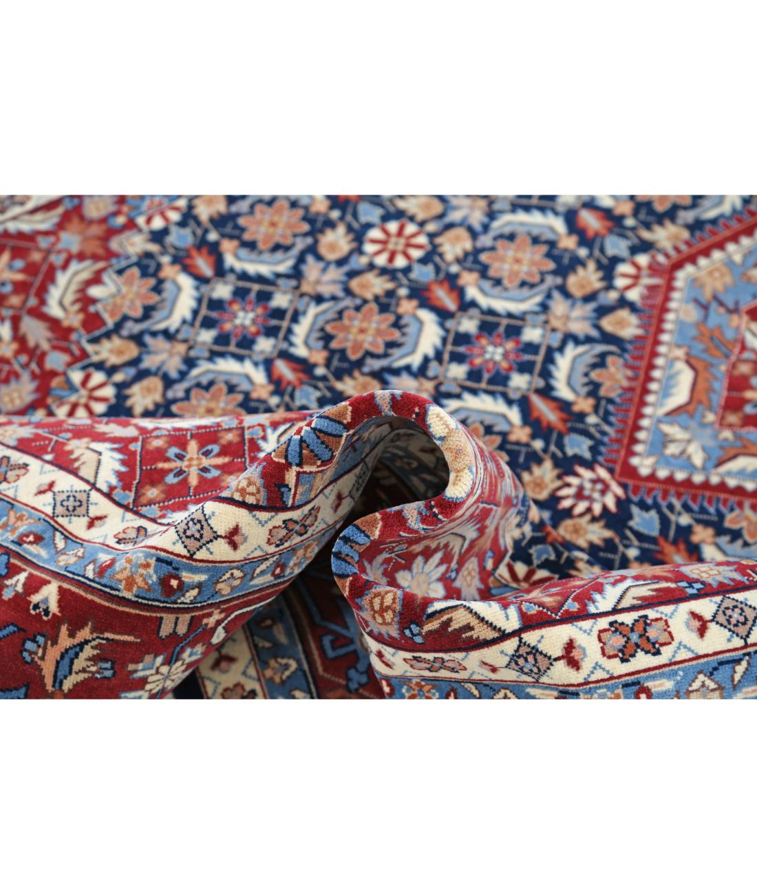 Hand Knotted Heritage Fine Persian Style Wool Rug - 6'0'' x 9'2'' 6' 0" X 9' 2" (183 X 279) / Blue / Red