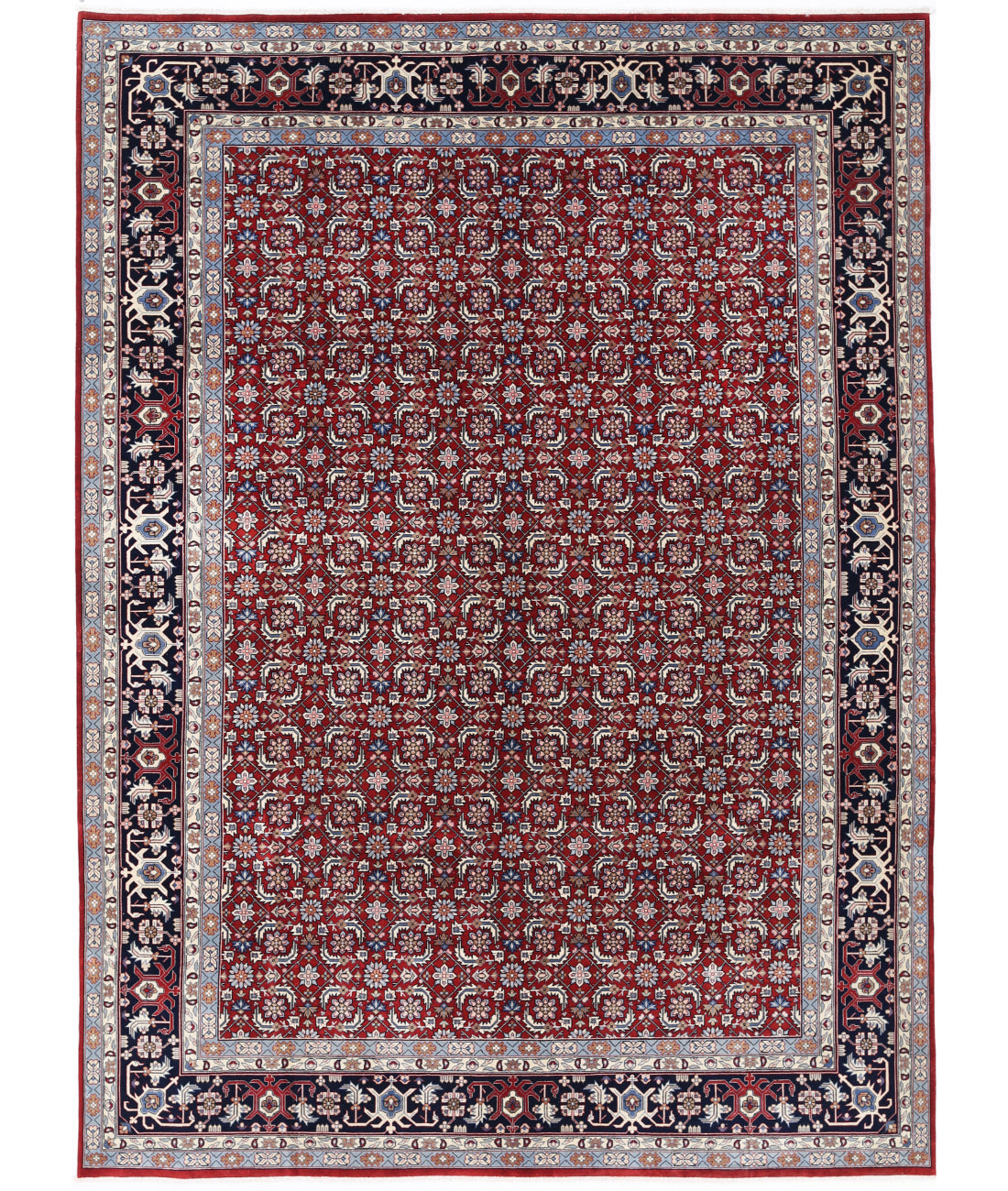 Hand Knotted Heritage Fine Persian Style Wool Rug - 8'3'' x 11'6'' 8' 3" X 11' 6" (251 X 351) / Red / Blue
