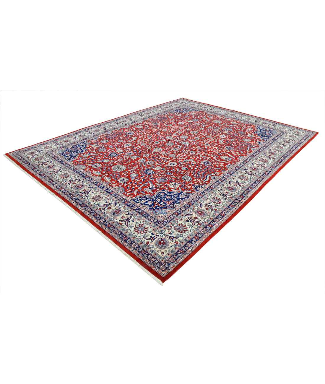 Hand Knotted Heritage Fine Persian Style Wool Rug - 9'0'' x 11'8'' 9' 0" X 11' 8" (274 X 356) / Red / Ivory