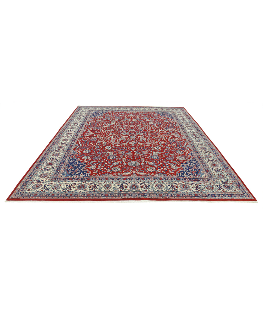 Hand Knotted Heritage Fine Persian Style Wool Rug - 9'0'' x 11'8'' 9' 0" X 11' 8" (274 X 356) / Red / Ivory