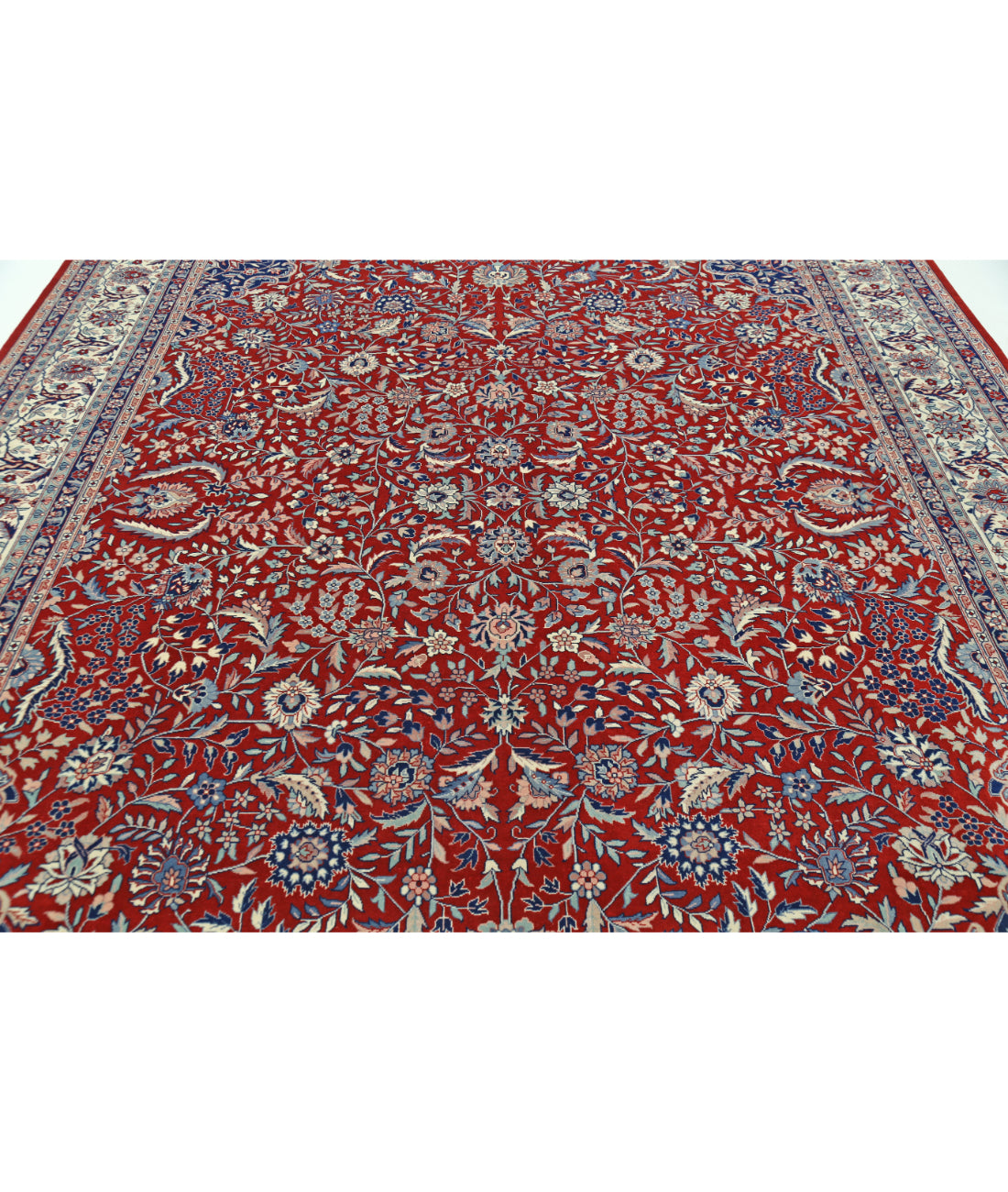 Hand Knotted Heritage Fine Persian Style Wool Rug - 9'0'' x 11'8'' 9' 0" X 11' 8" (274 X 356) / Red / Ivory