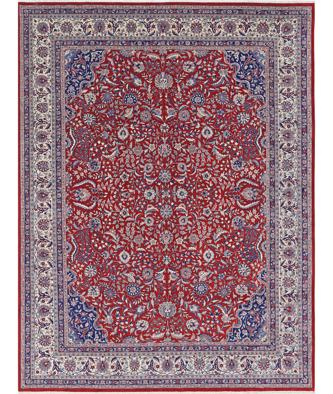 Hand Knotted Heritage Fine Persian Style Wool Rug - 9&#39;0&#39;&#39; x 11&#39;8&#39;&#39; 9&#39; 0&quot; X 11&#39; 8&quot; (274 X 356) / Red / Ivory