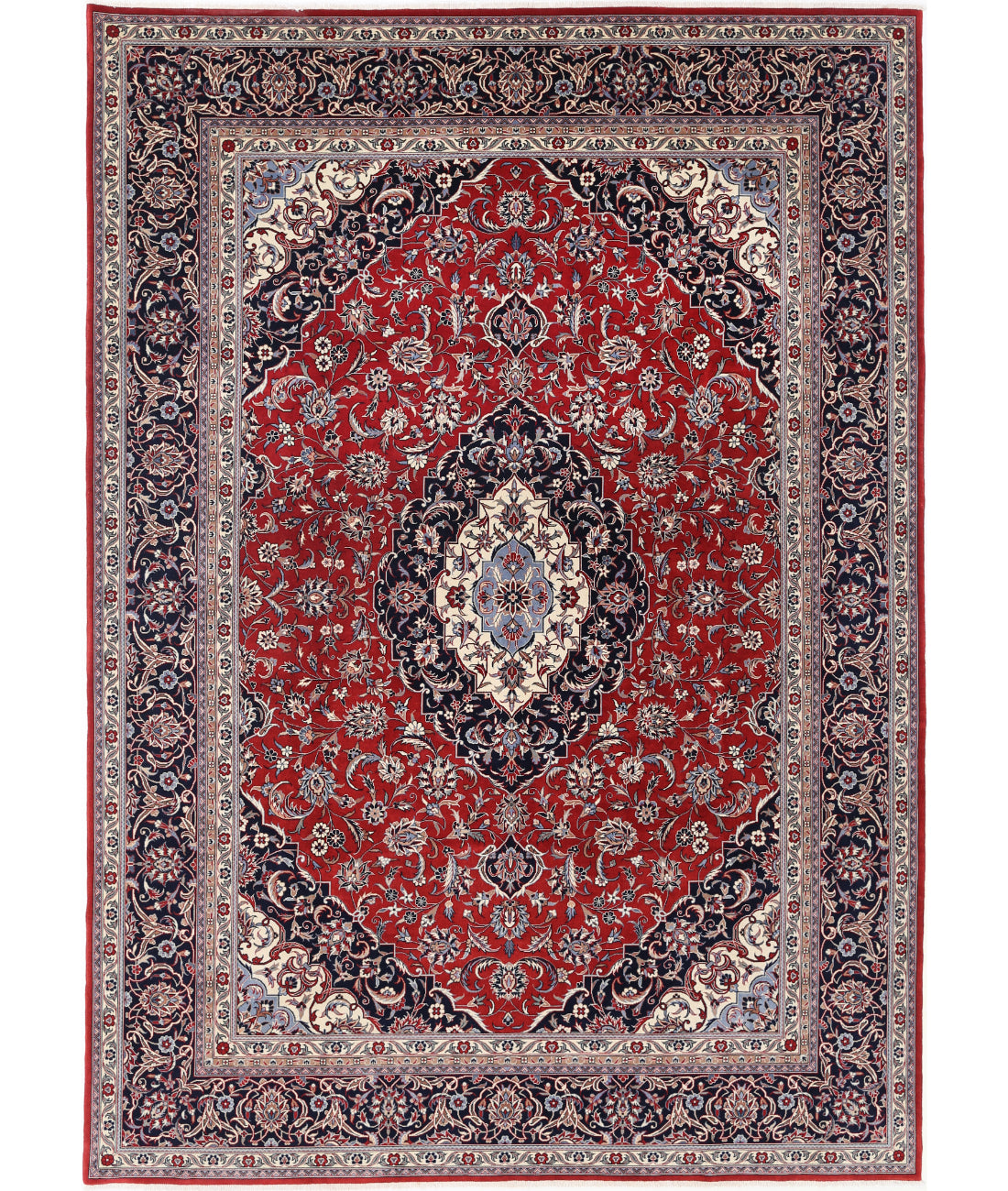 Hand Knotted Heritage Fine Persian Style Wool Rug - 7'10'' x 11'3'' 7' 10" X 11' 3" (239 X 343) / Red / Blue